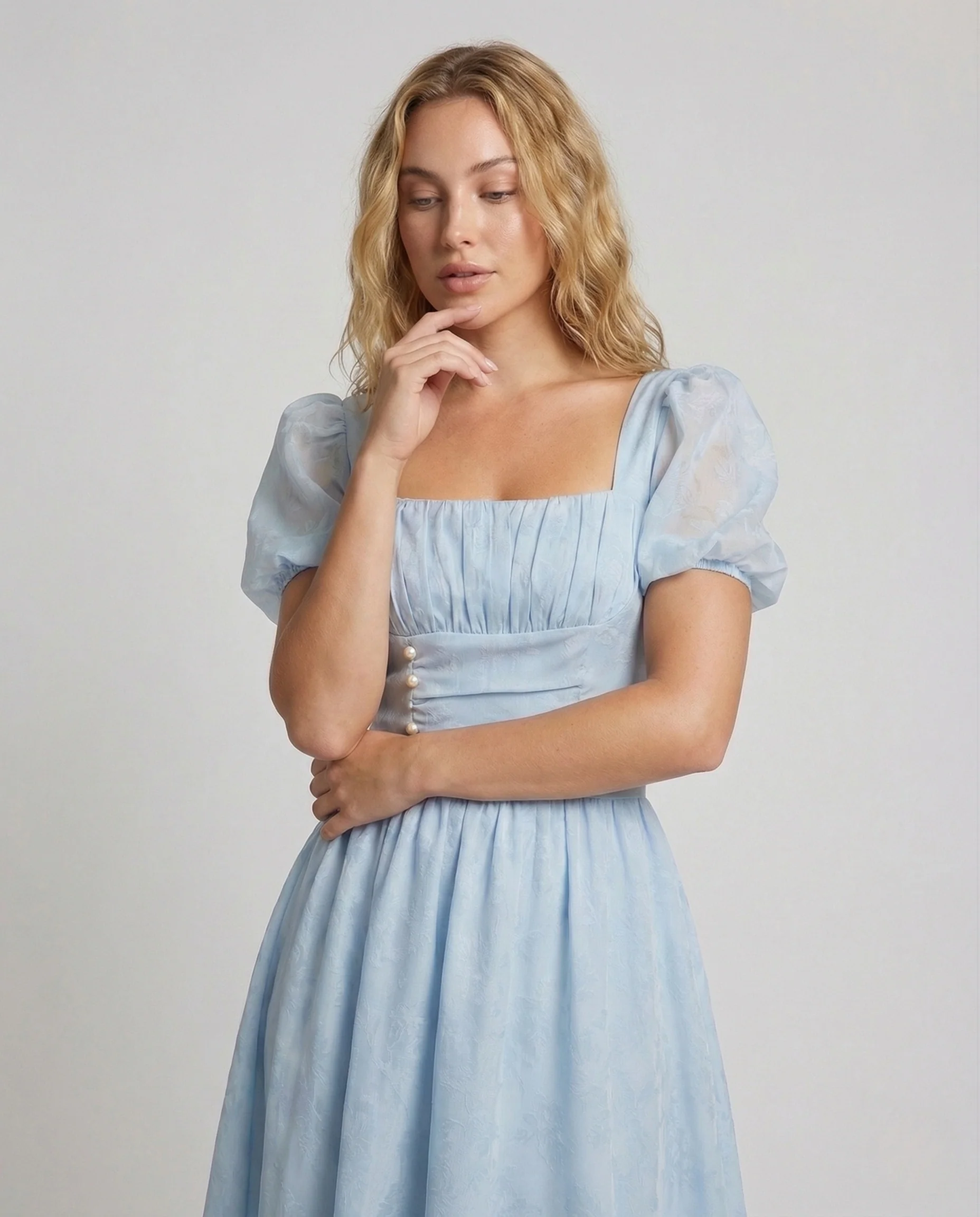 Damen Vintage Maxikleid mit Herzausschnitt - Image 3