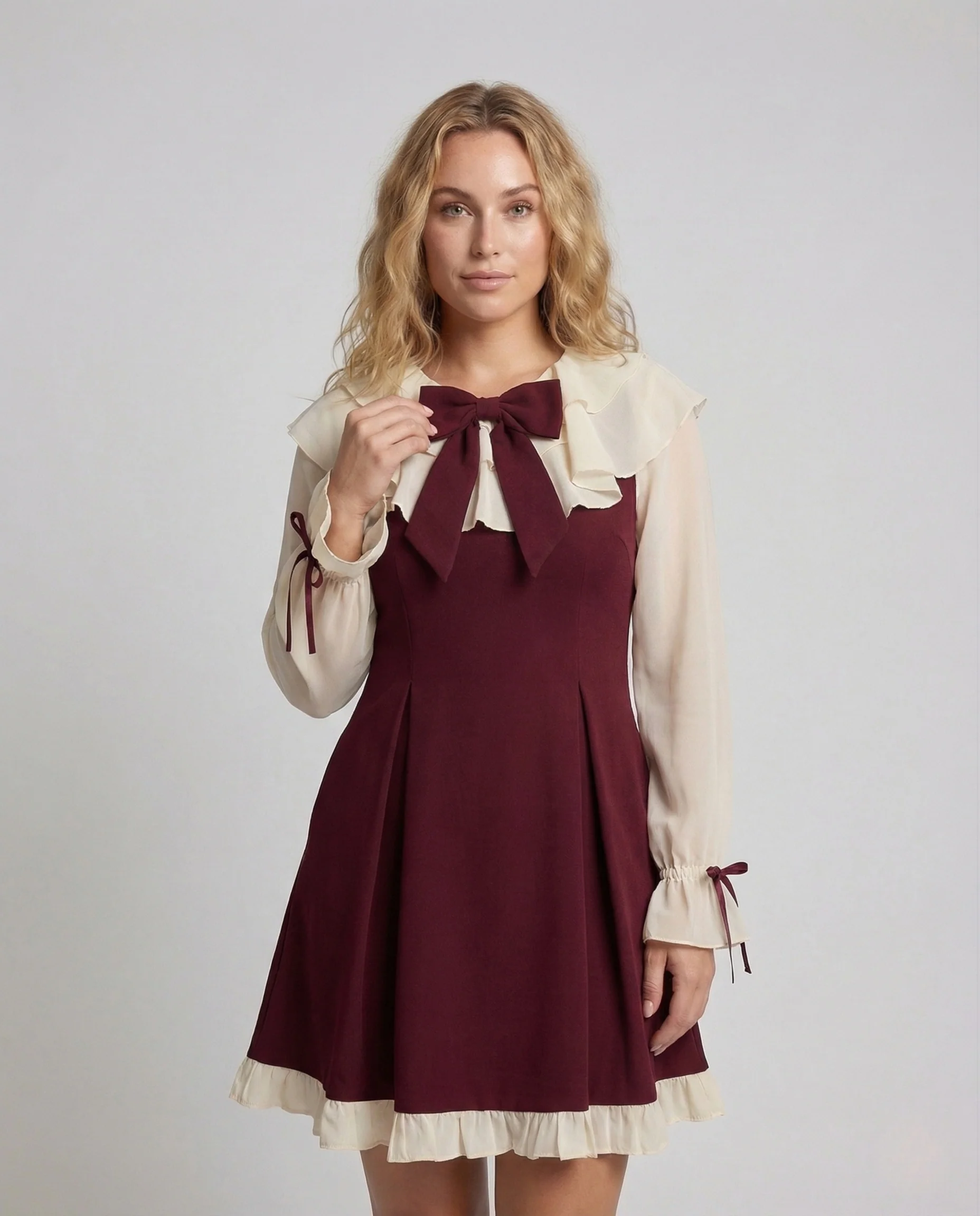 Damen Romantisches Zweiteiler Kleid - Image 2