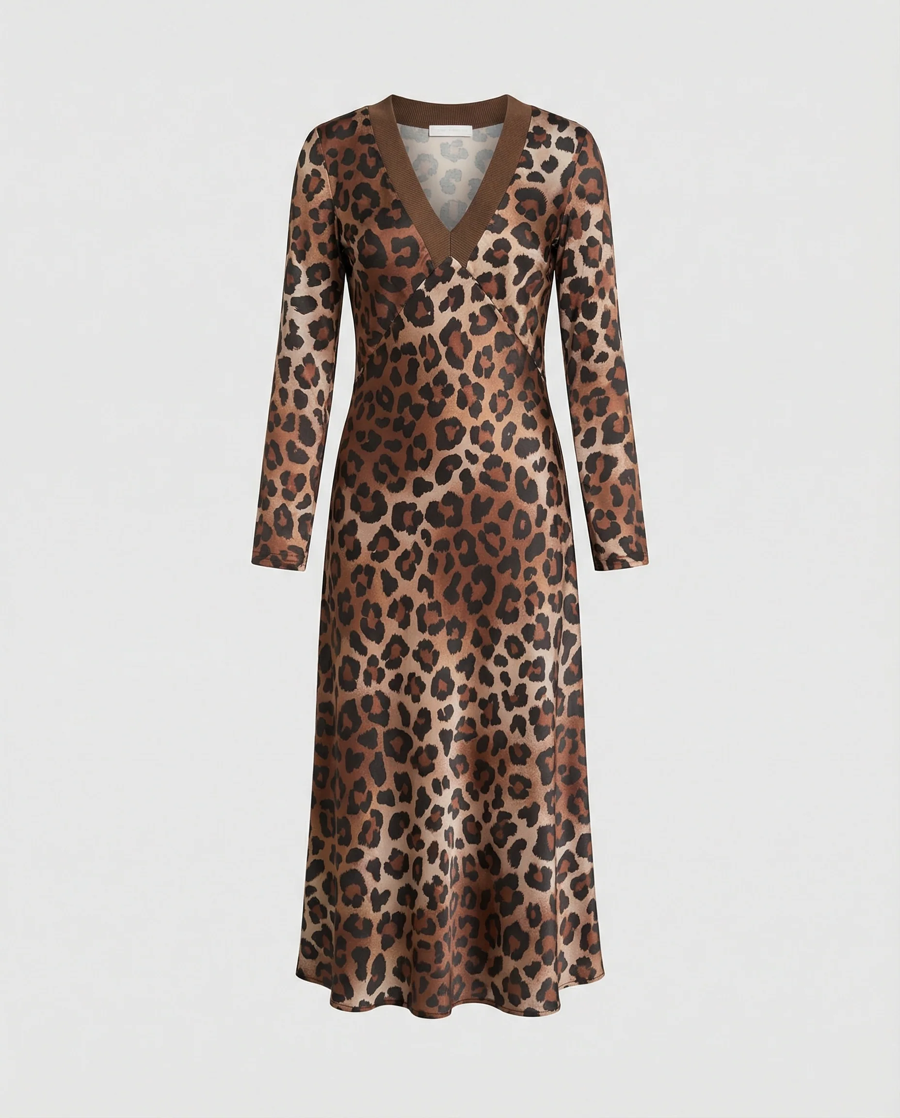 Damen Midikleid Satin Leopard Print - Image 5