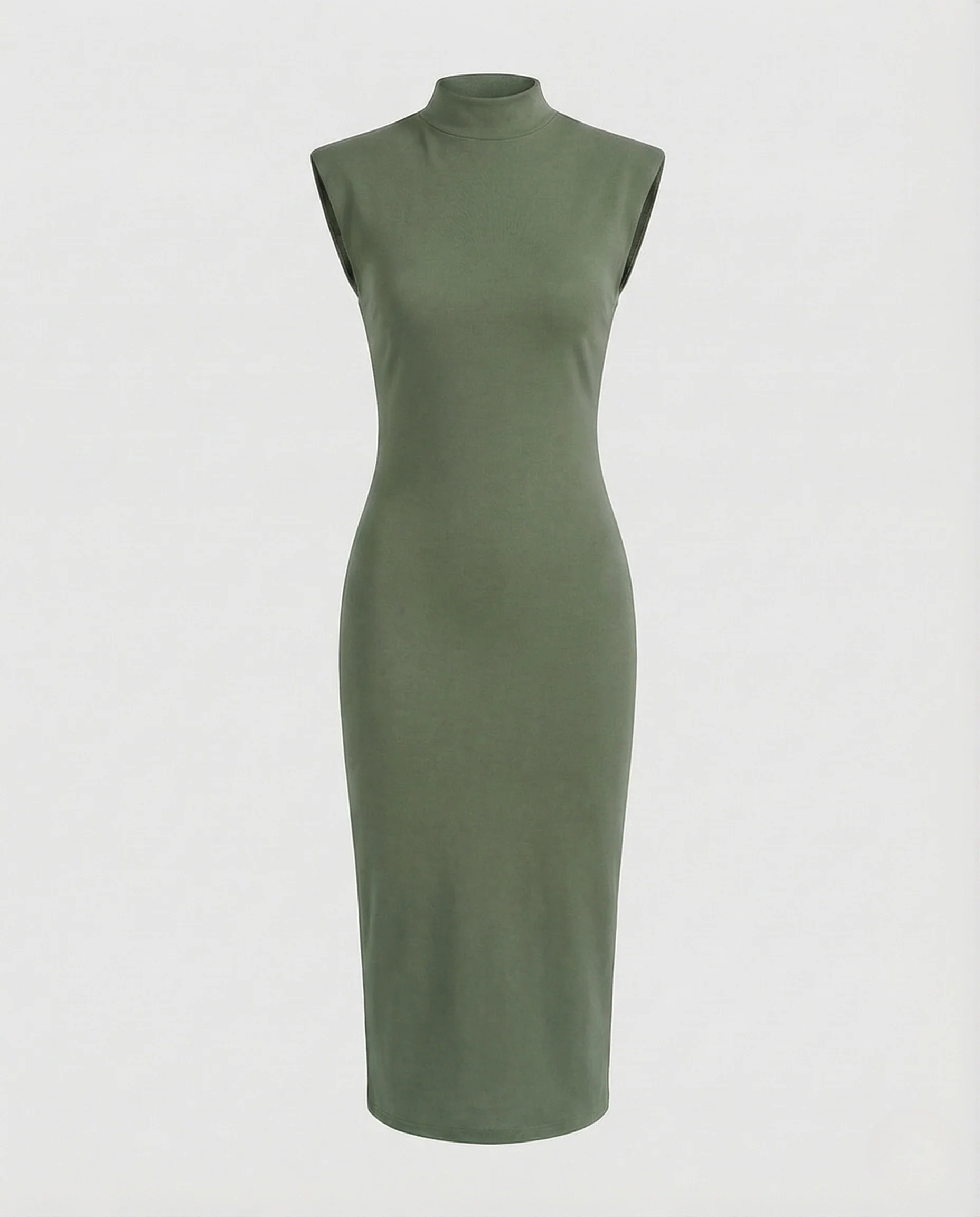 Damen Jerseykleid Stehkragen Raffung - Image 5