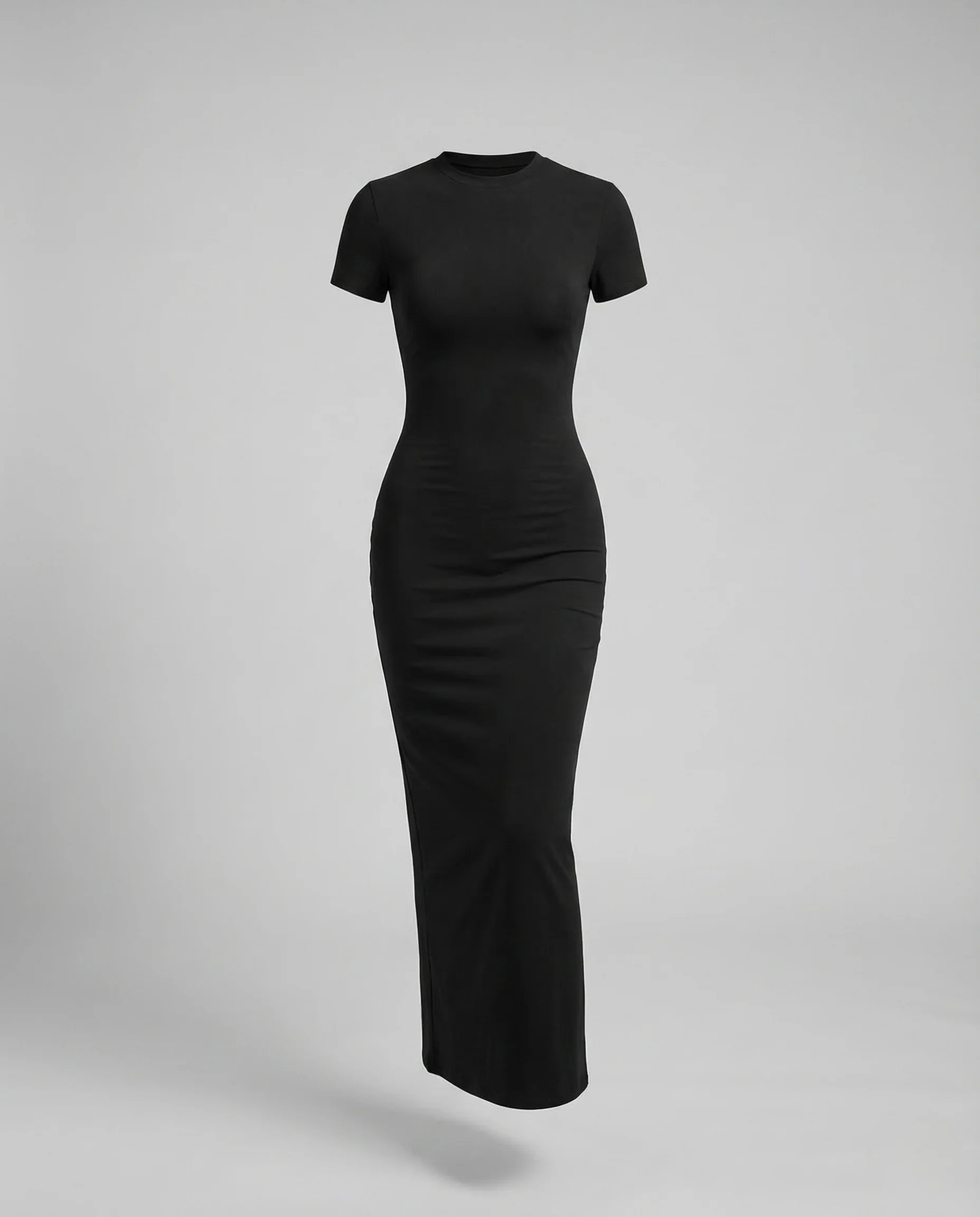 Damen Rippstrick Maxikleid Kurzarm - Image 5