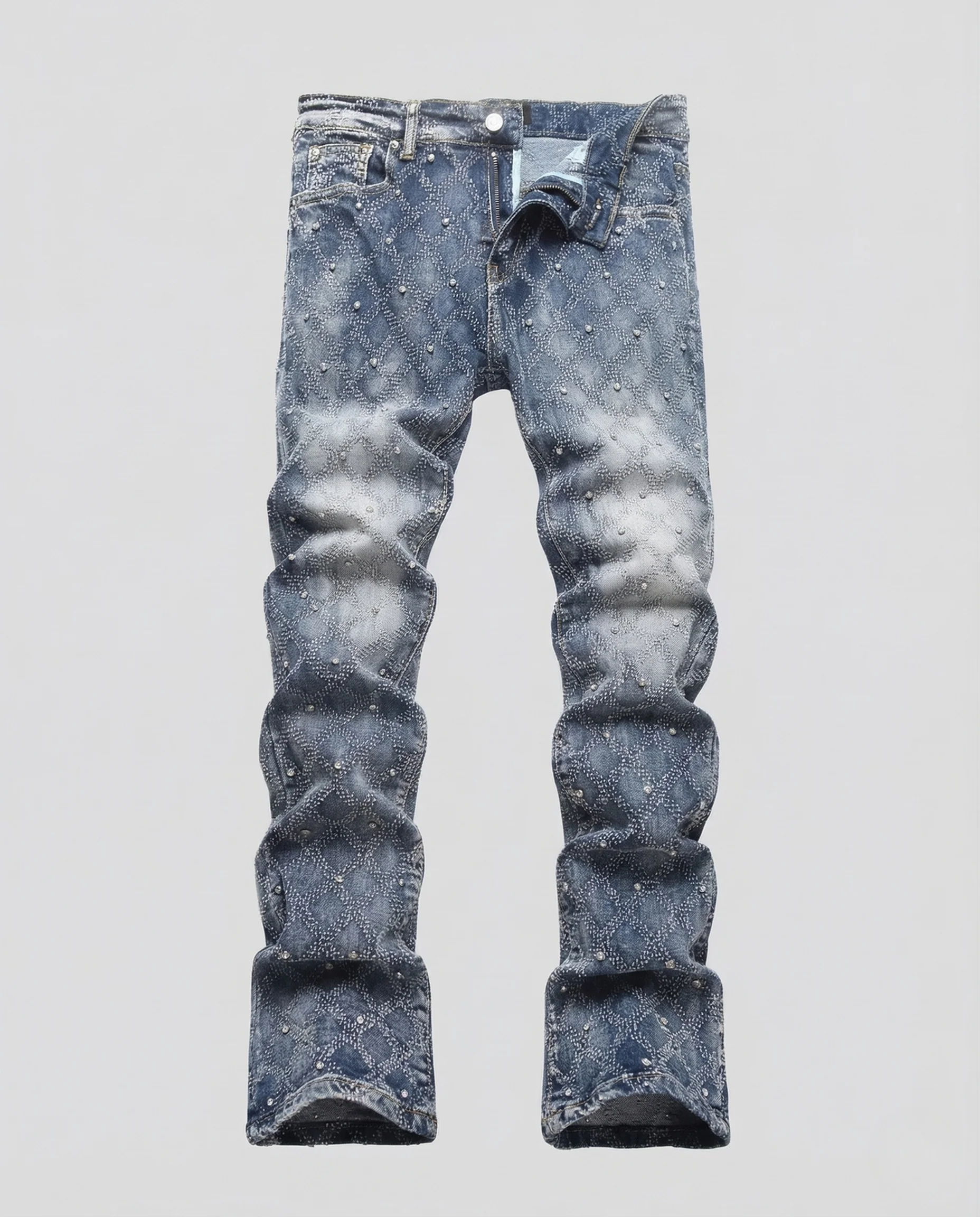 Damen Slim Fit Jeans mit Strass und Ziersteppung - Image 5
