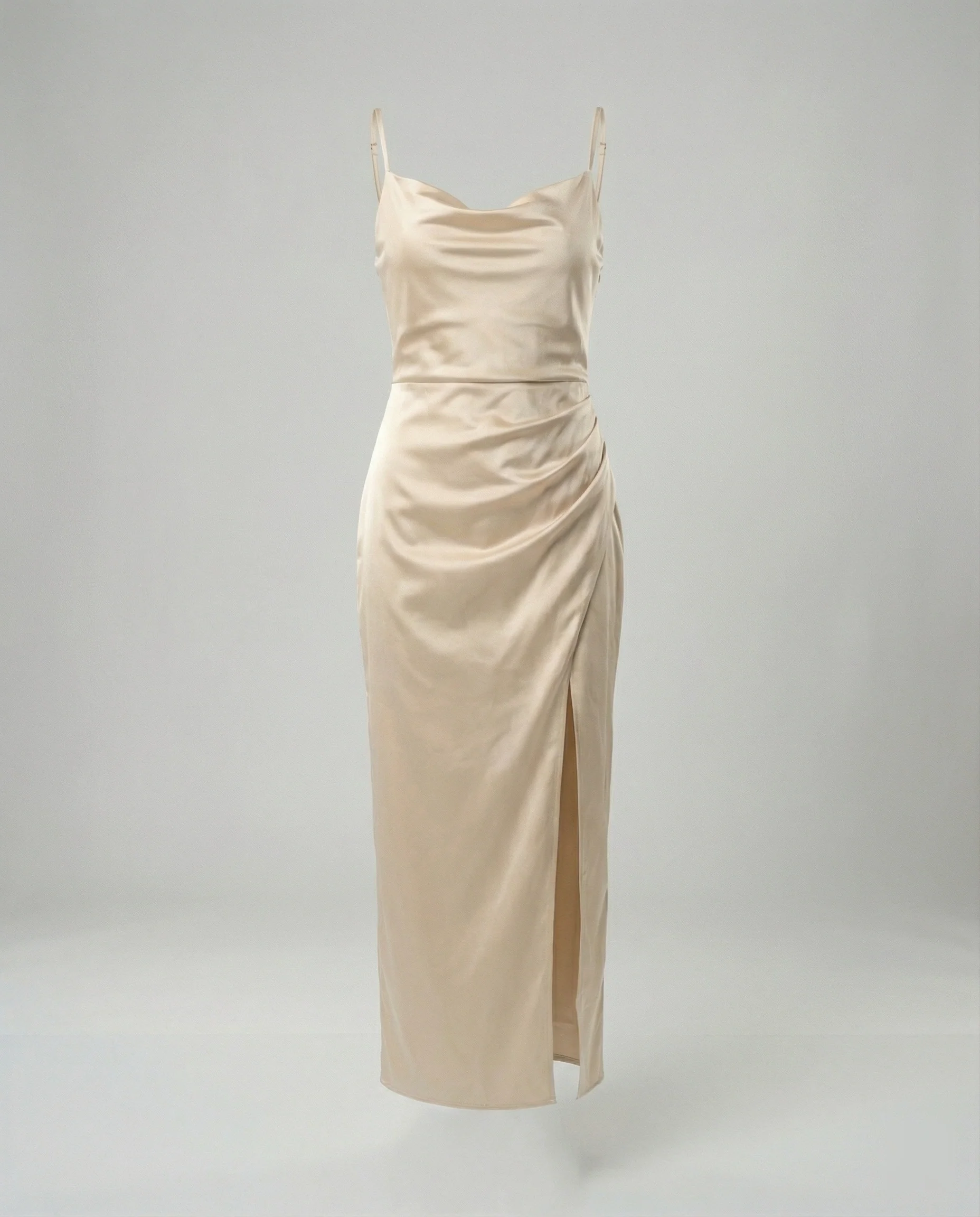 Satin Abendkleid Mit Wasserfallausschnitt Damen - Image 2