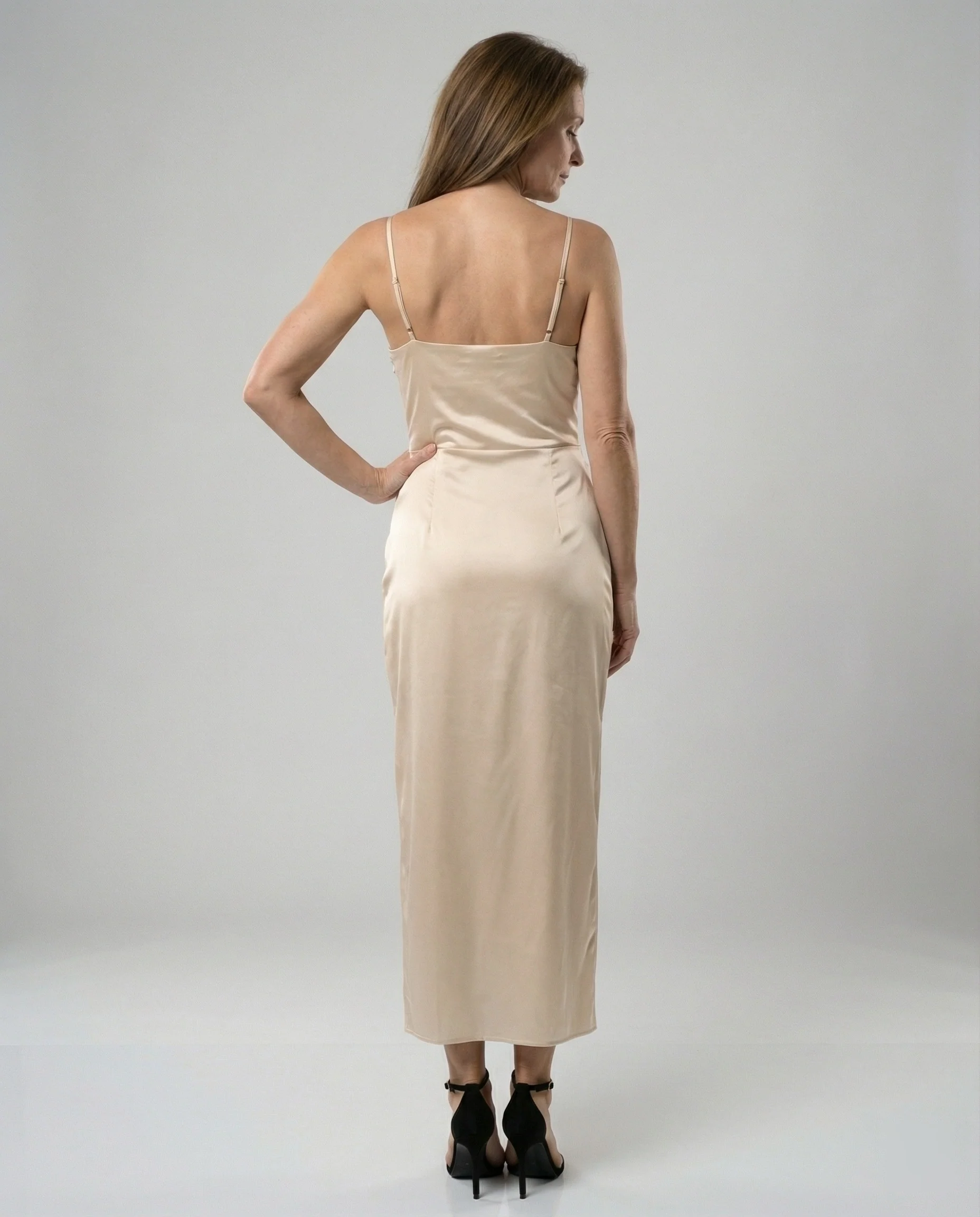 Satin Abendkleid Mit Wasserfallausschnitt Damen - Image 5