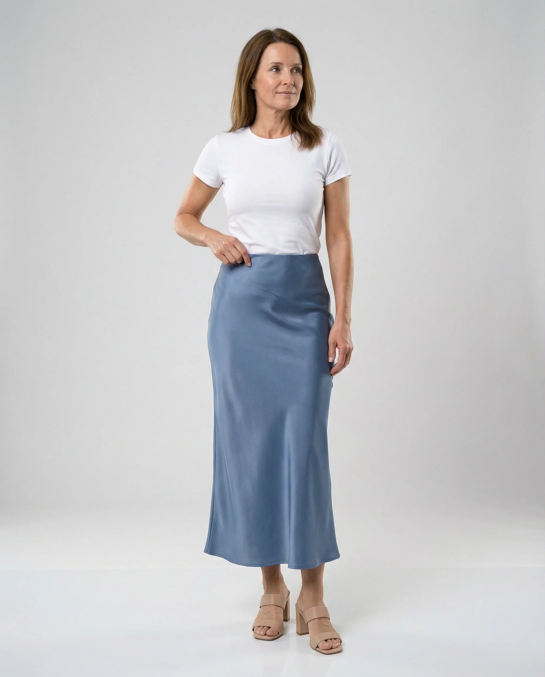 Damen Maxirock Satin High Waist - Image 8