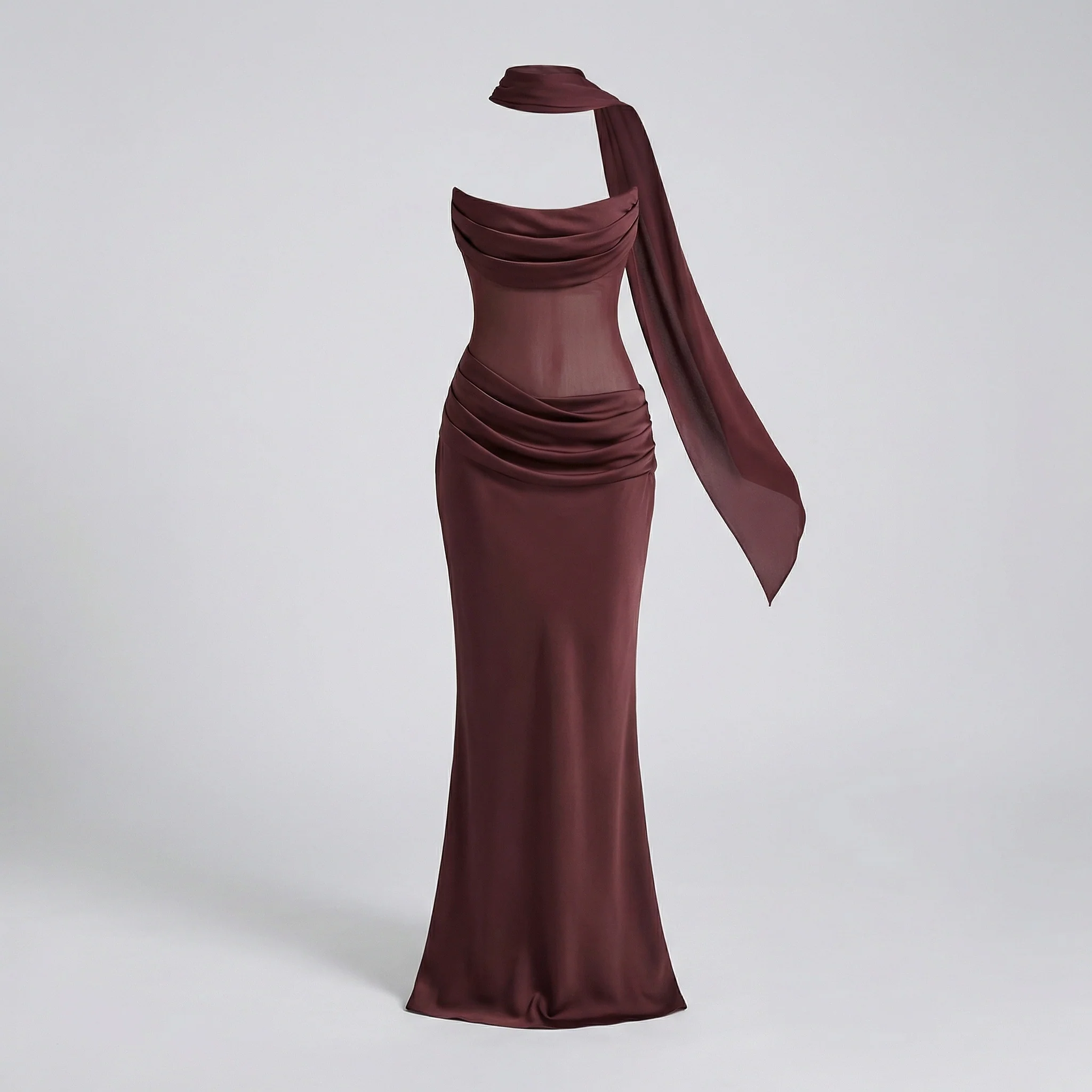 Abendkleid schulterfrei mit Drapierung - Image 6