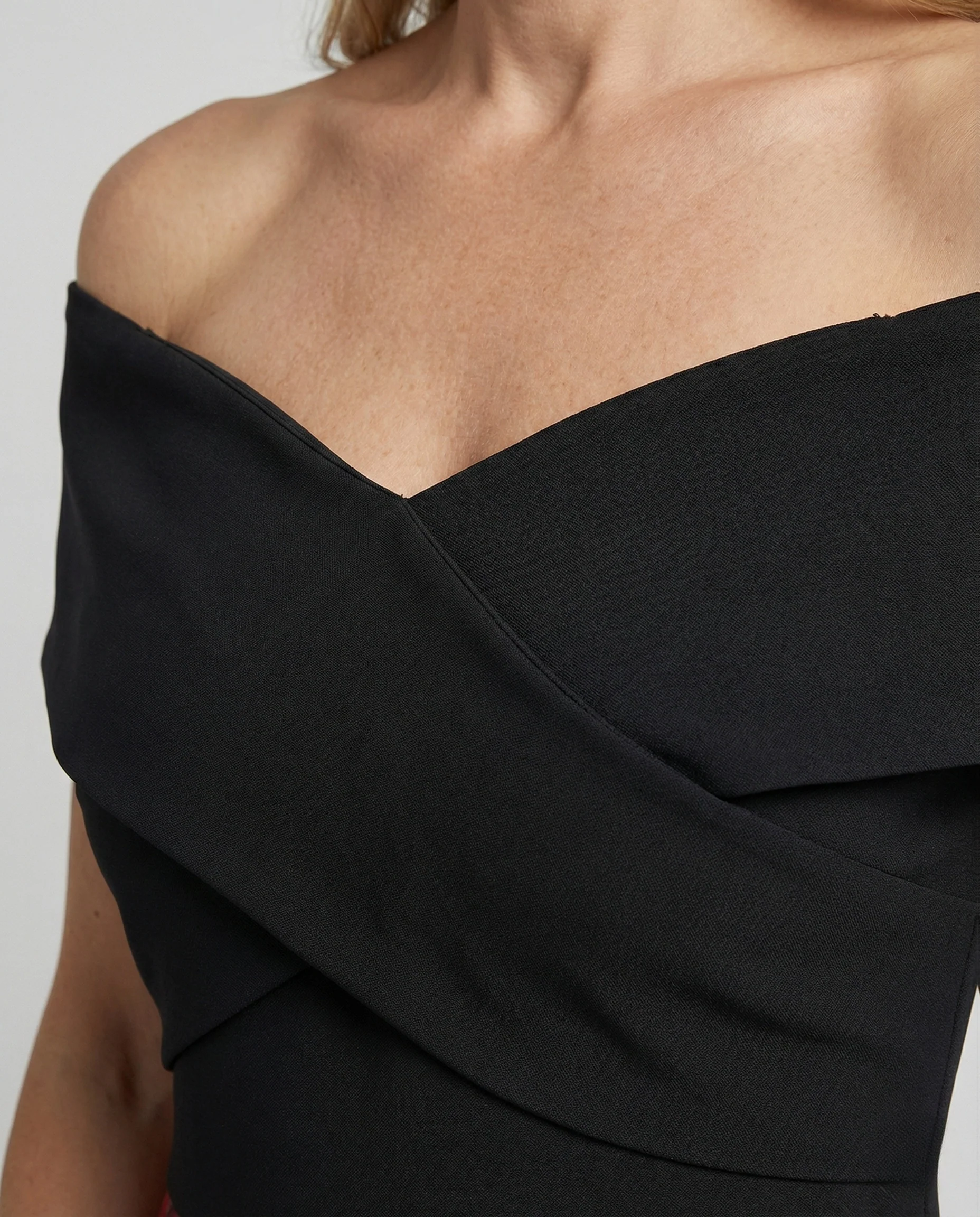 Damen Schulterfreies Abendkleid mit Jacquard-Rock - Image 3
