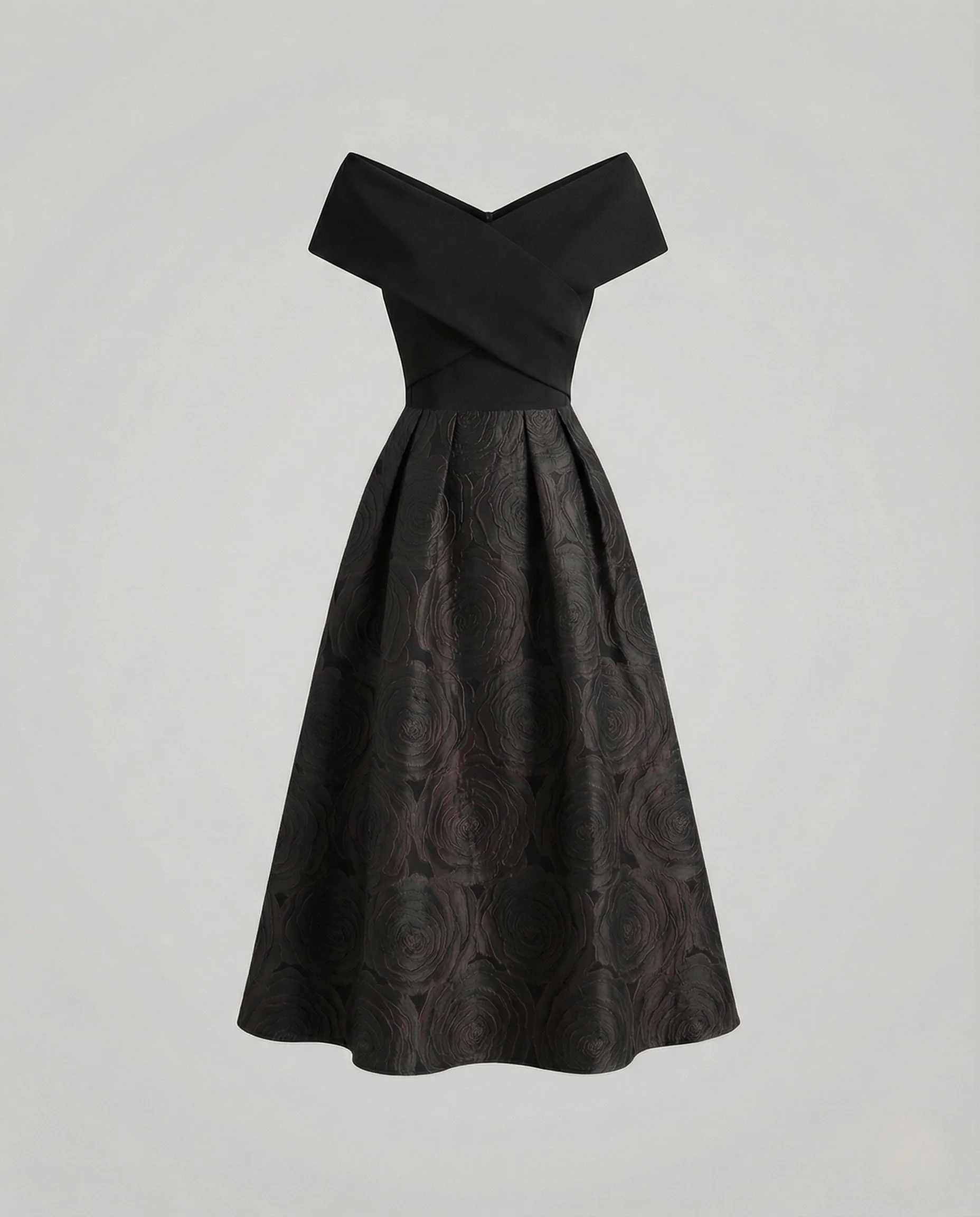 Damen Schulterfreies Abendkleid mit Jacquard-Rock - Image 6