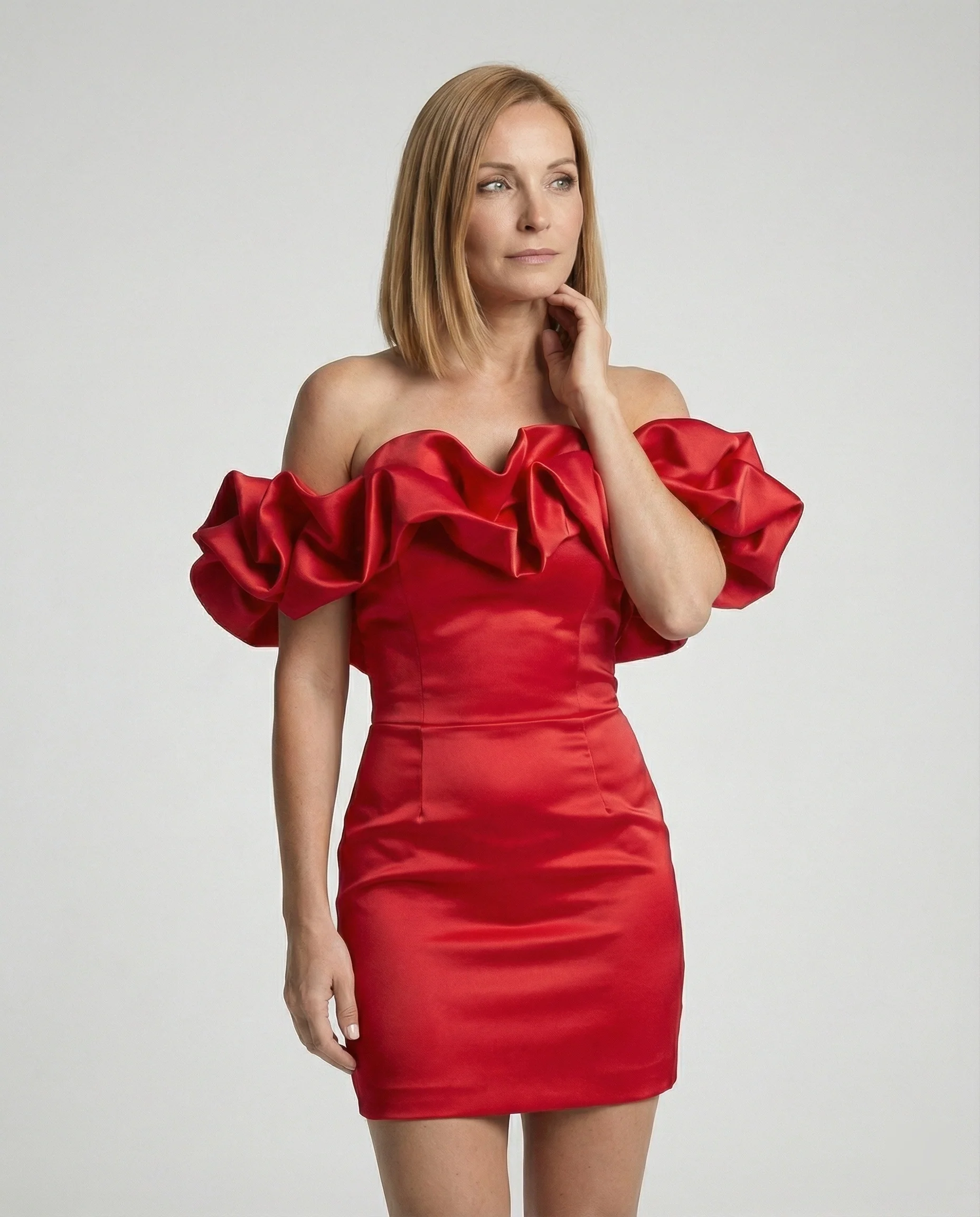 Damen Cocktailkleid schulterfrei elegant - Image 7