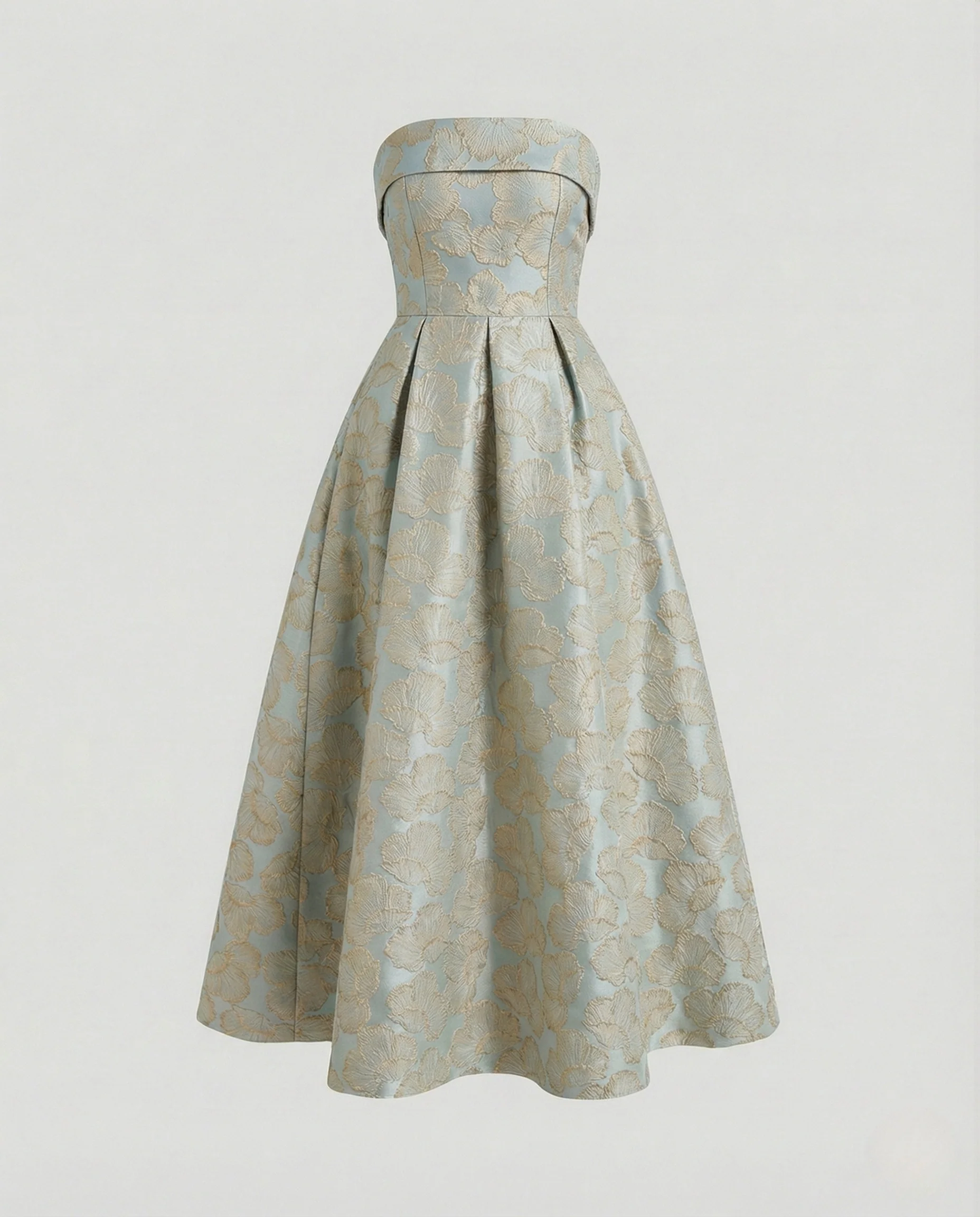 Damen Schulterfreies Jacquard-Cocktailkleid mit Korsage - Image 6