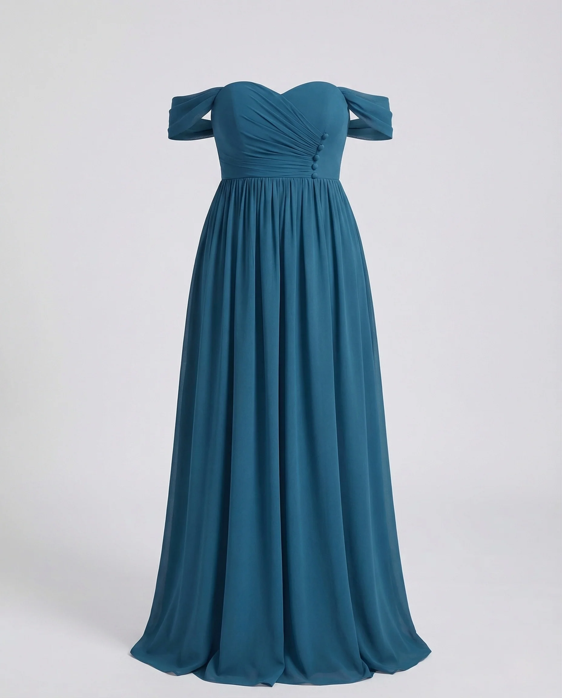Damen Maxikleid Schulterfrei Herz Ausschnitt - Image 5
