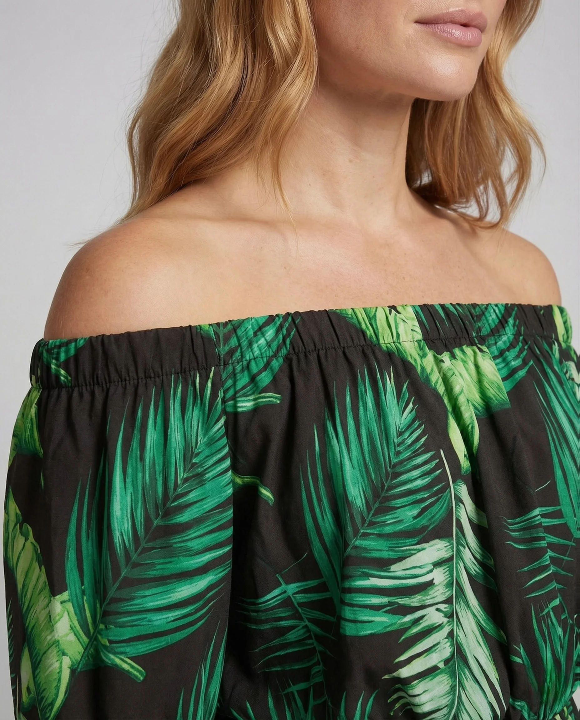 Damen Minikleid Schulterfrei Volant - Image 3