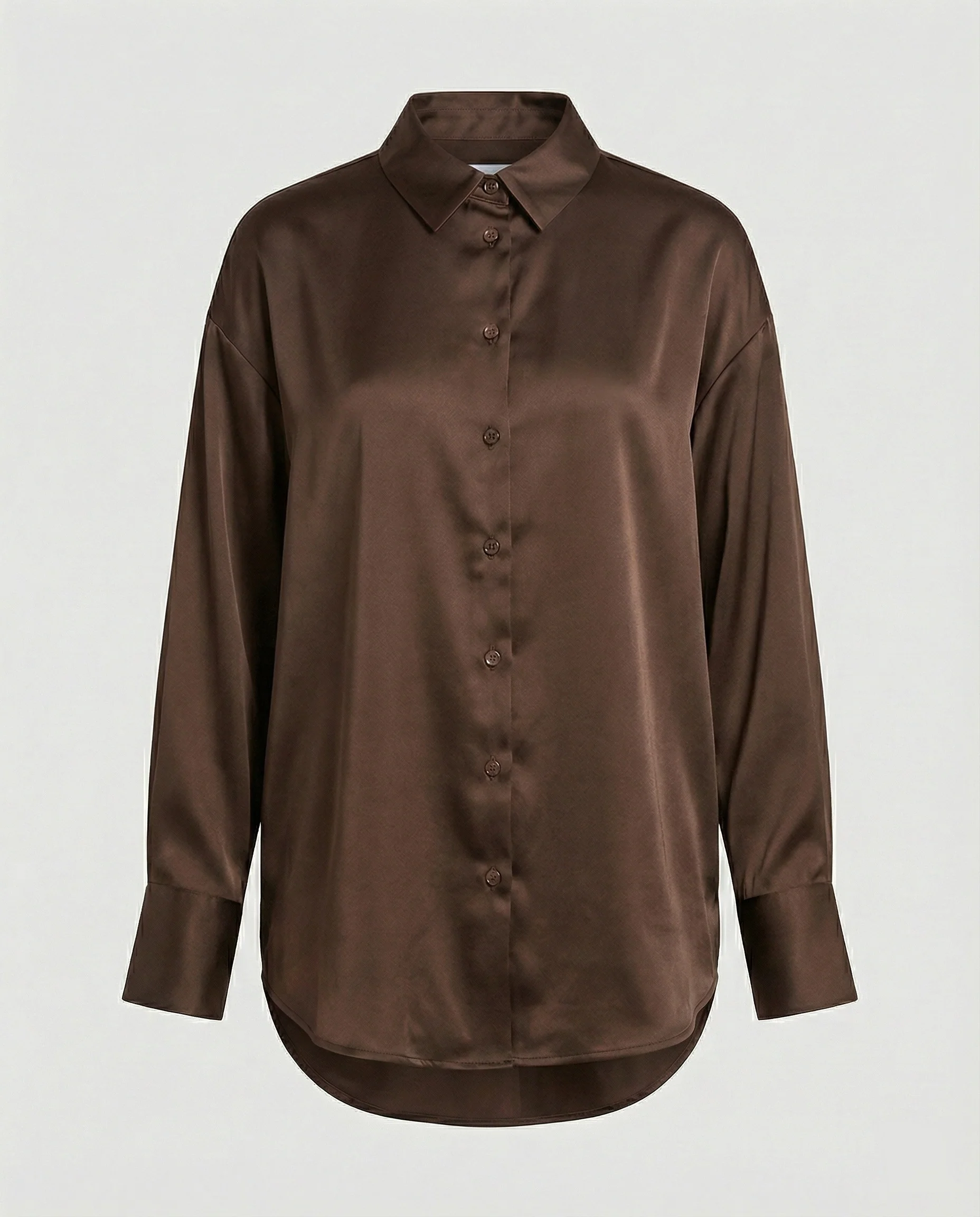 Damen Satinbluse weit mit Kragen - Image 7
