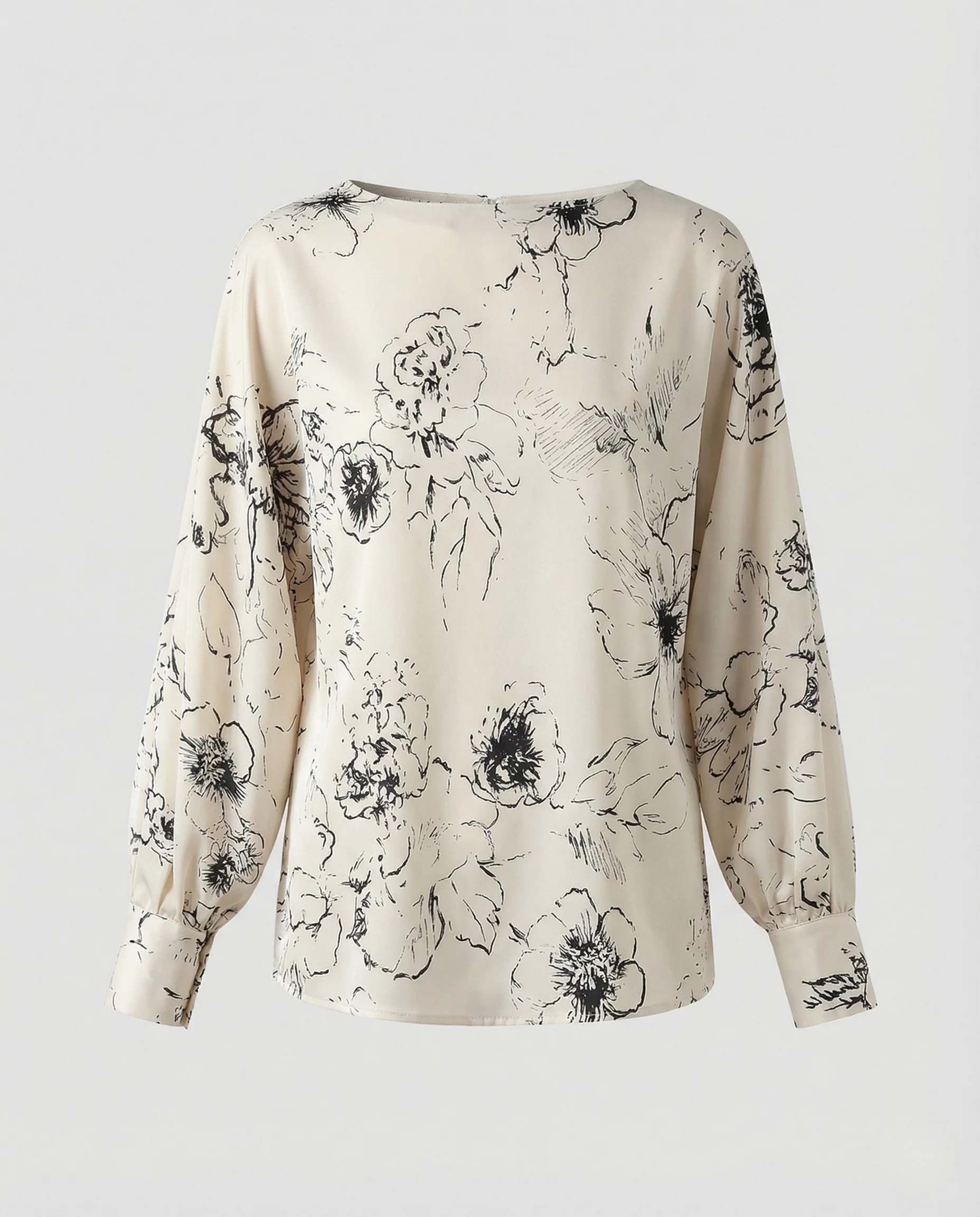 Damen Seidenoptik Bluse mit Floralem Print - Image 5