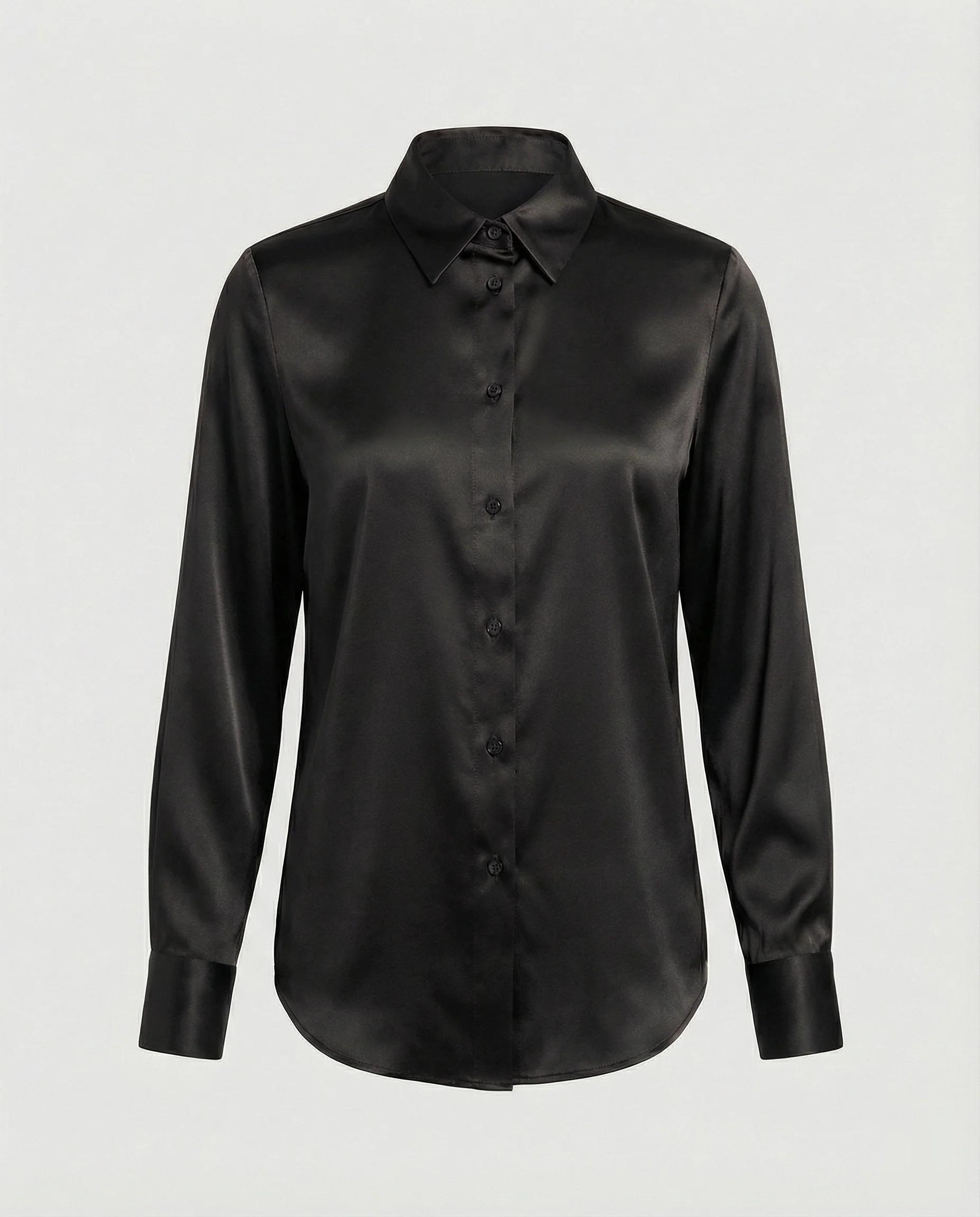 Bluse Damen Satin Tailliert - Image 6