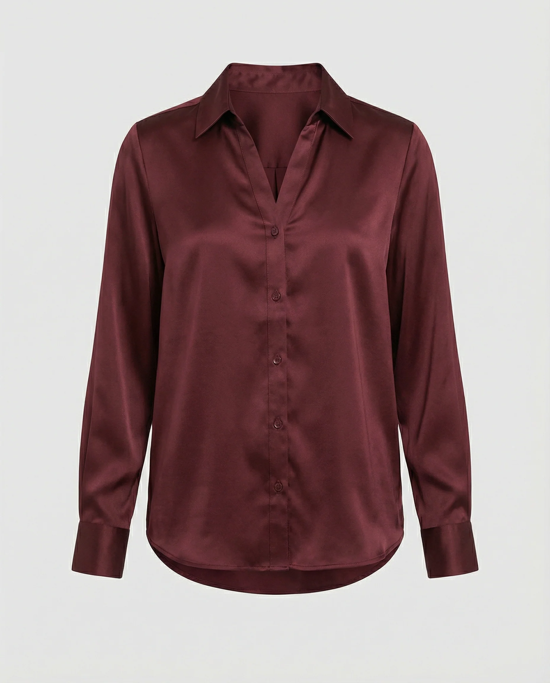 Bluse Damen Satin Tailliert - Image 8