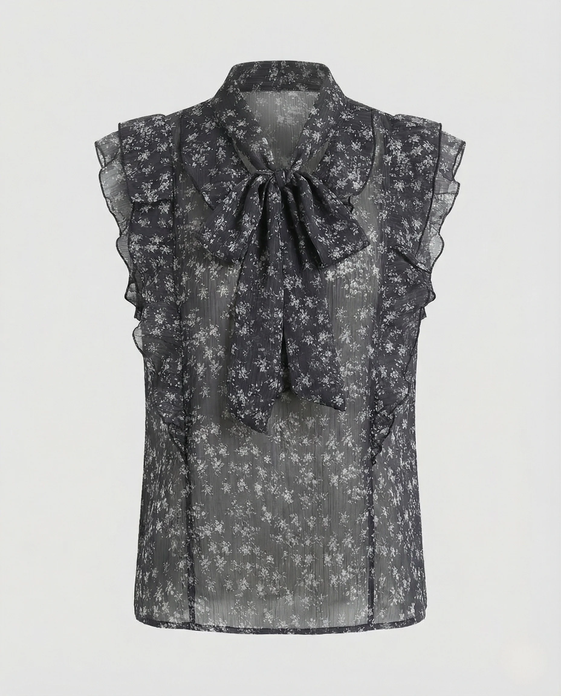 Damen Georgette Schluppenbluse mit Volants - Image 3