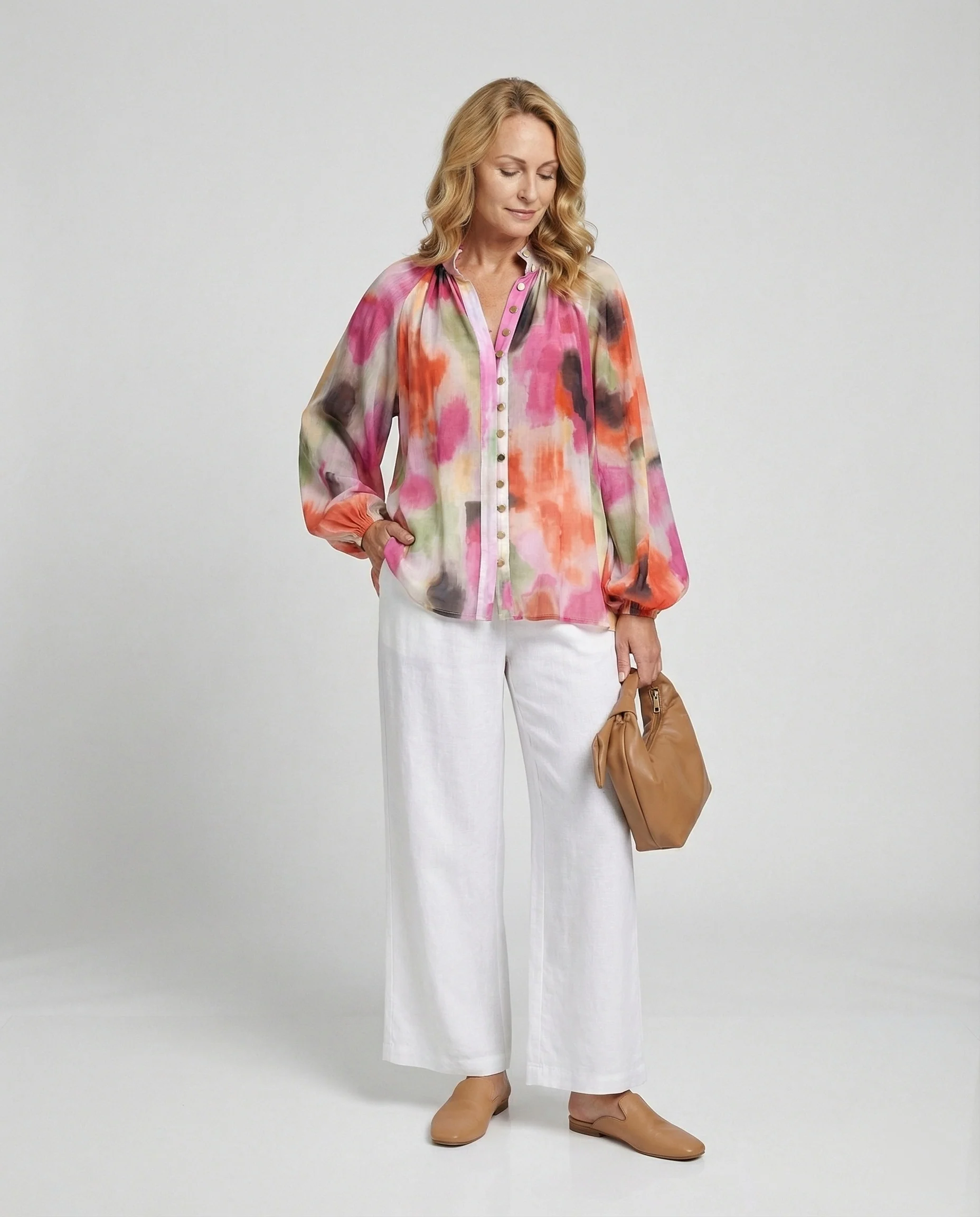 Damen Chiffon Blusentop Elegant - Image 2