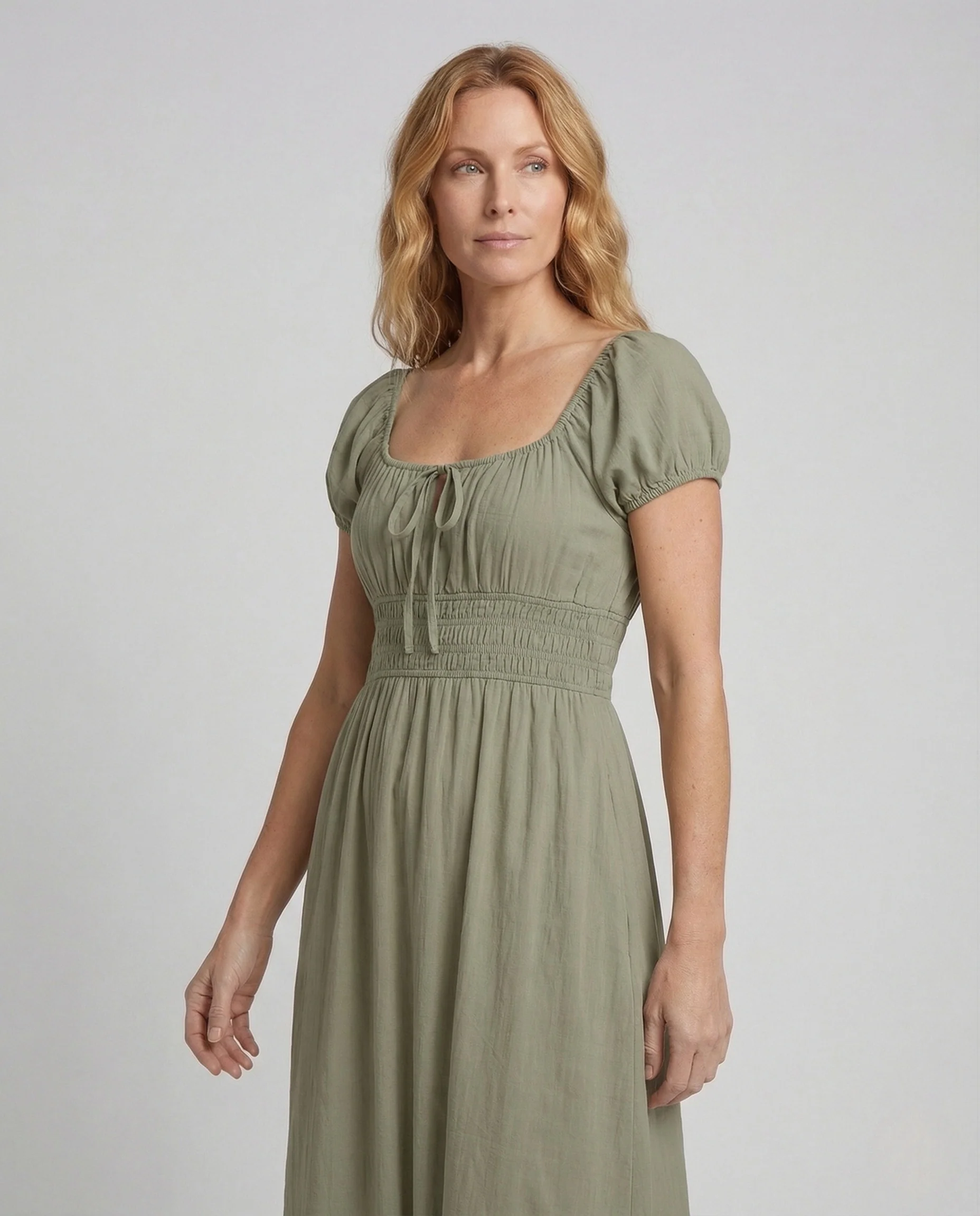 Damen Sommer Maxikleid mit Empire Taille - Image 2