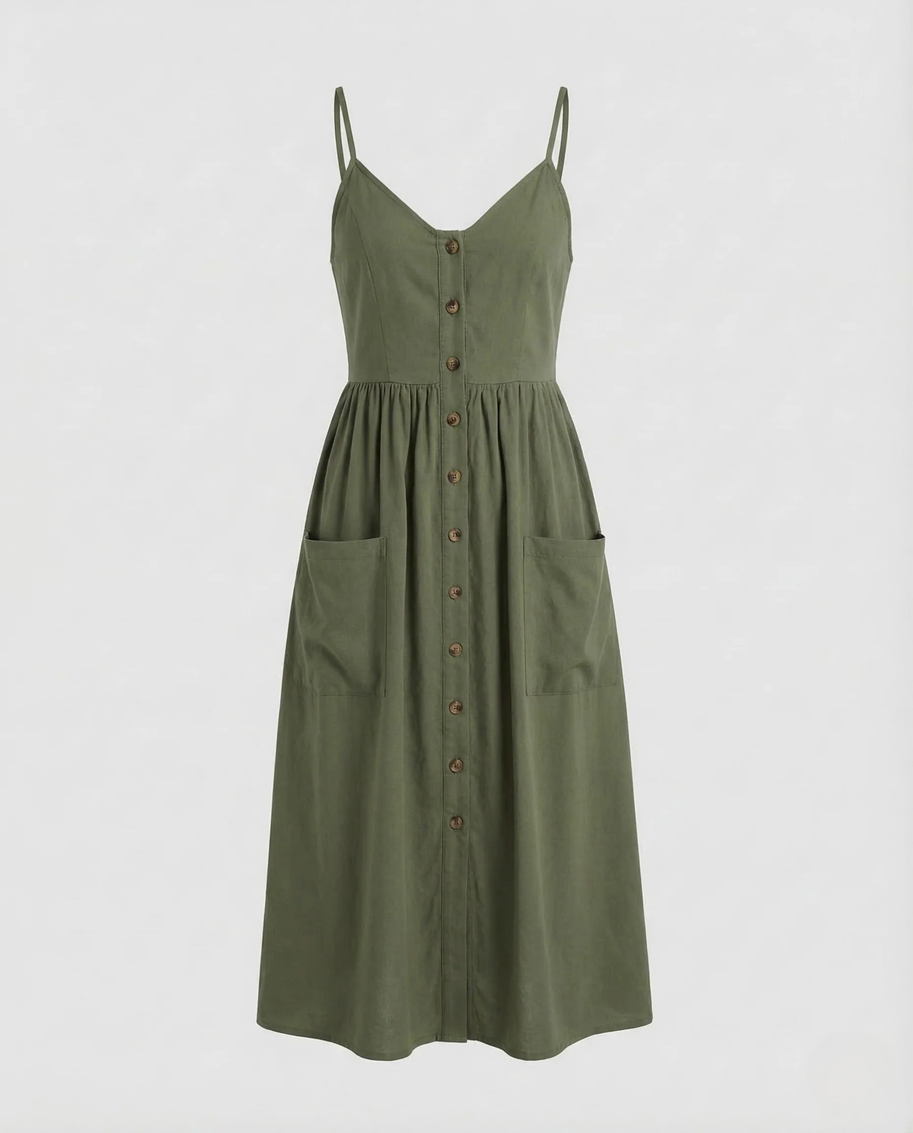 Damen Sommer Midikleid Spaghettiträger - Image 19