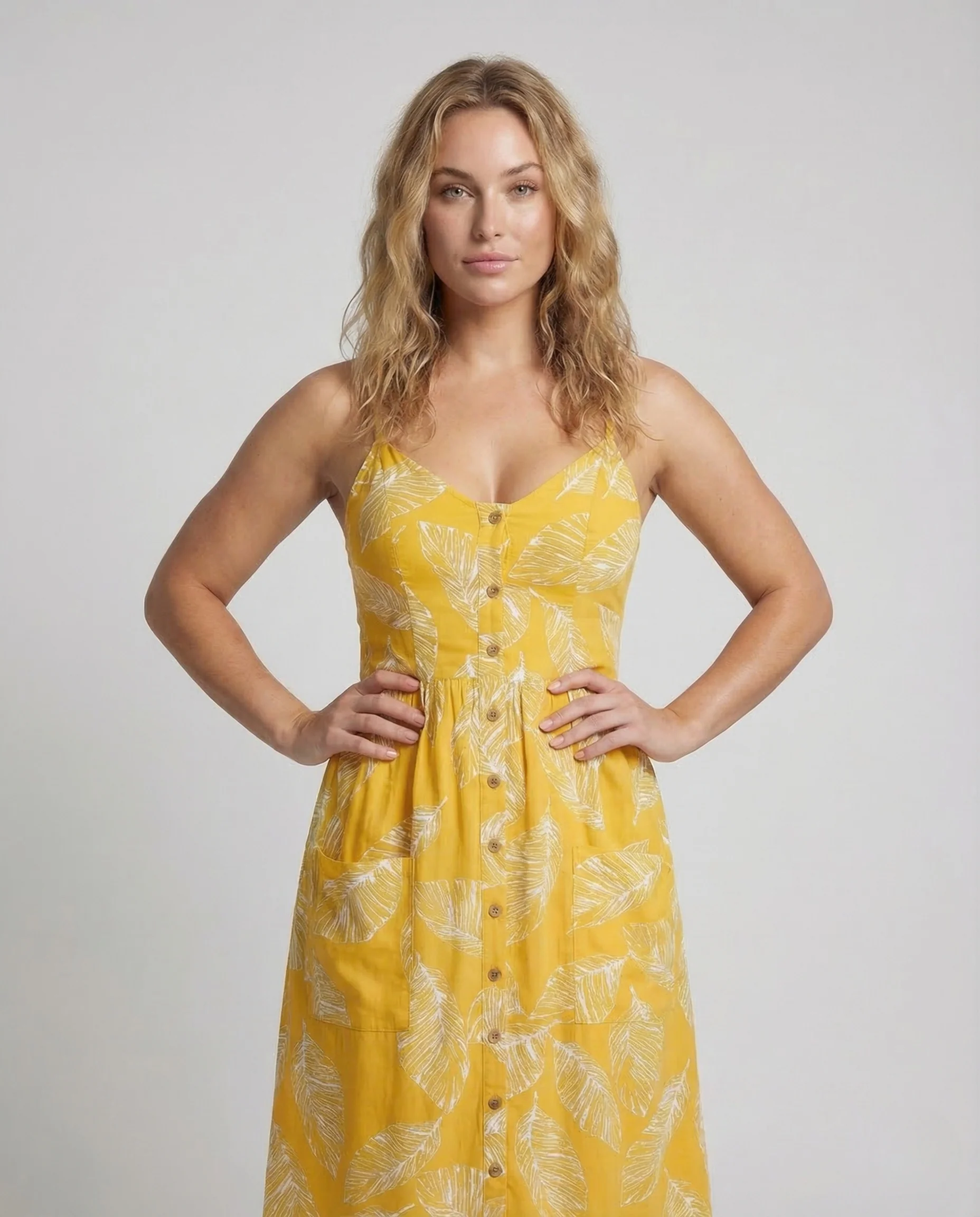 Damen Sommer Midikleid Spaghettiträger - Image 2