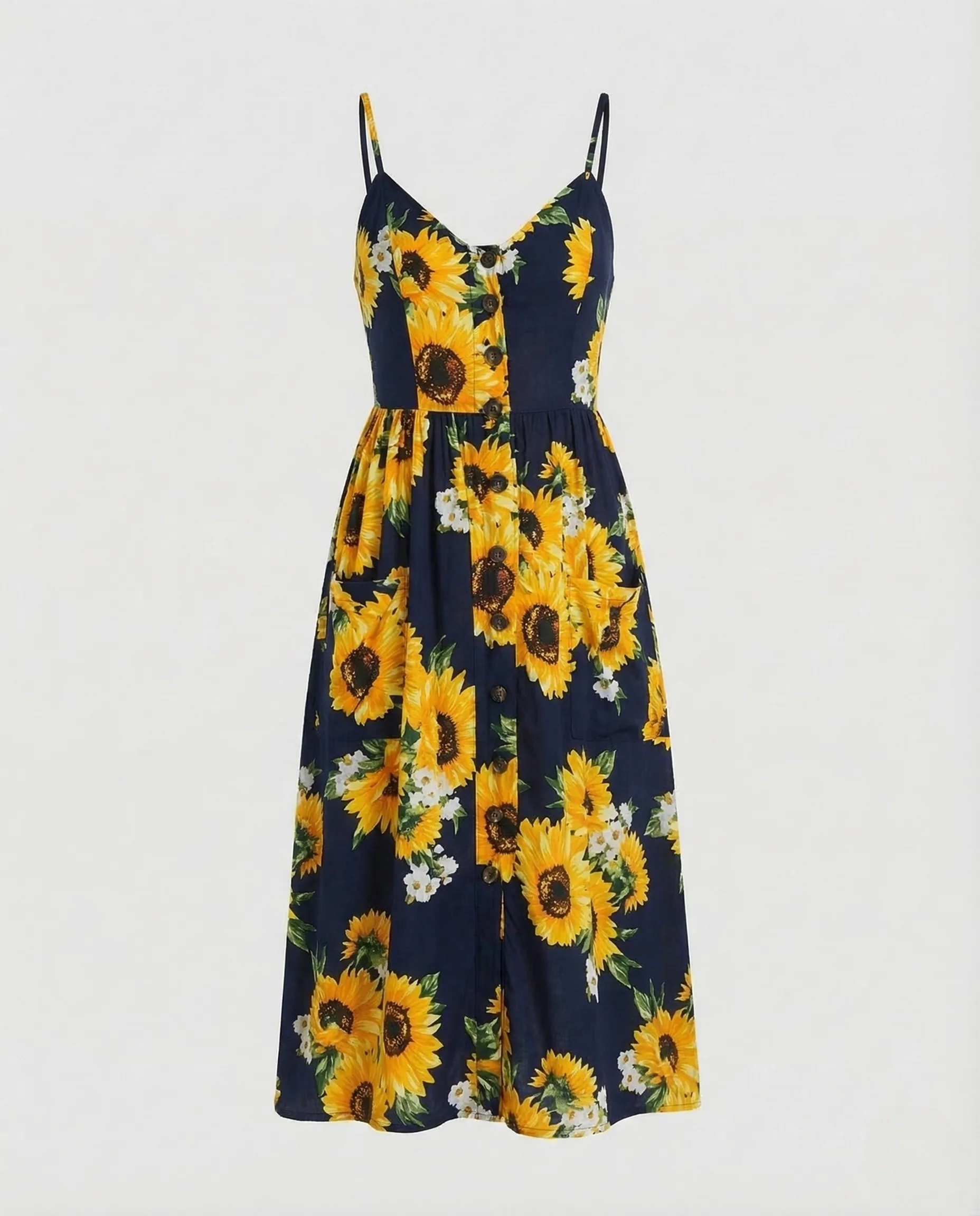 Damen Sommer Midikleid Spaghettiträger - Image 7