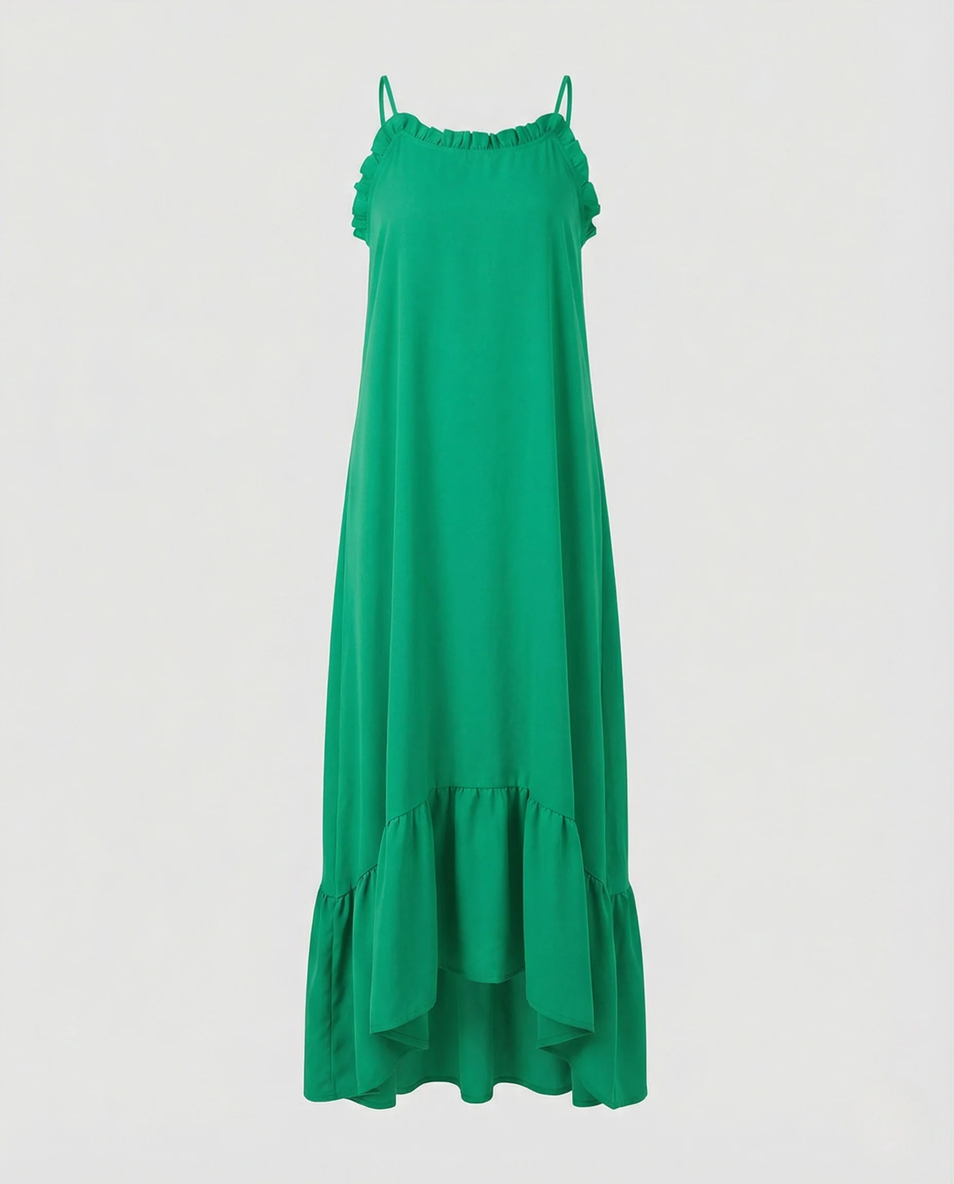 Spaghettiträger Maxikleid Damen Mit Volant - Image 5