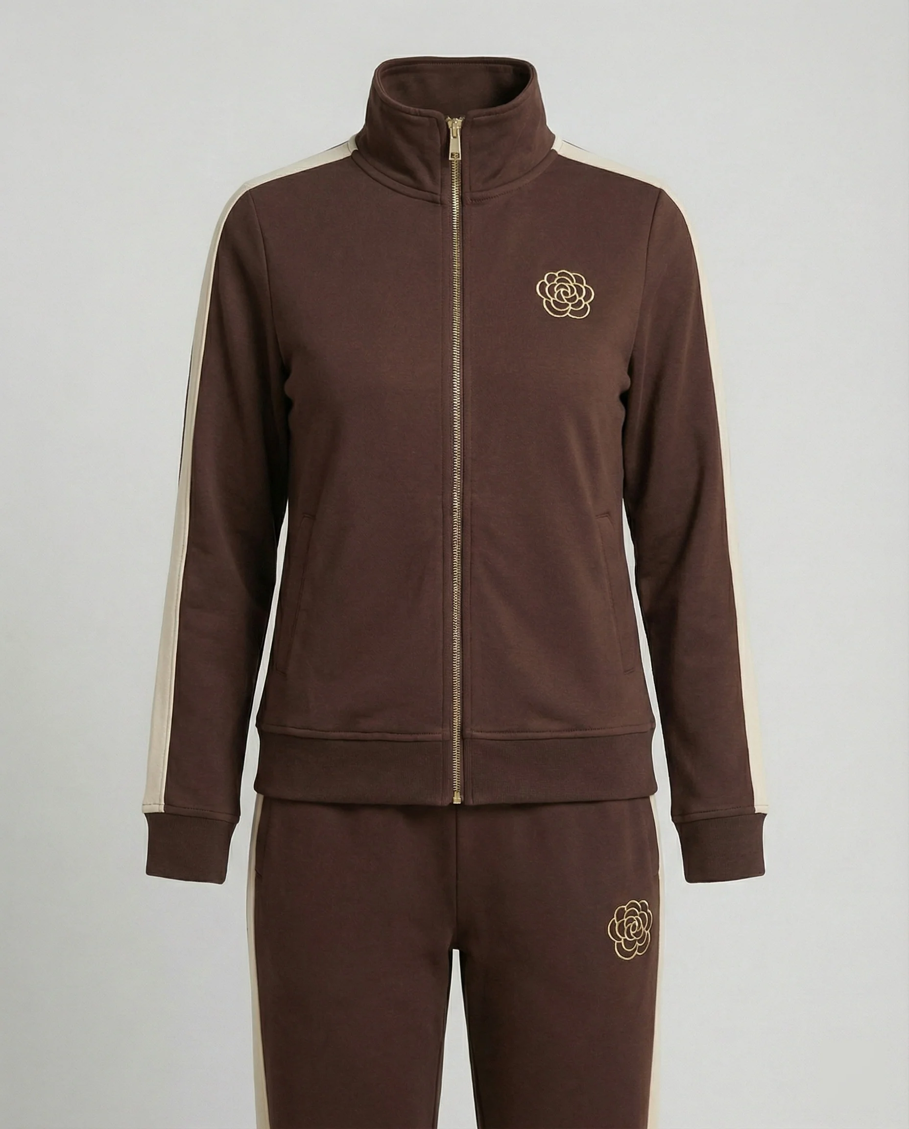 Sportlich-elegantes Freizeitset mit Stehkragen-Reißjacke, kontrastierenden Seitenstreifen und gerader Komforthose Heidi Mode - Image 4