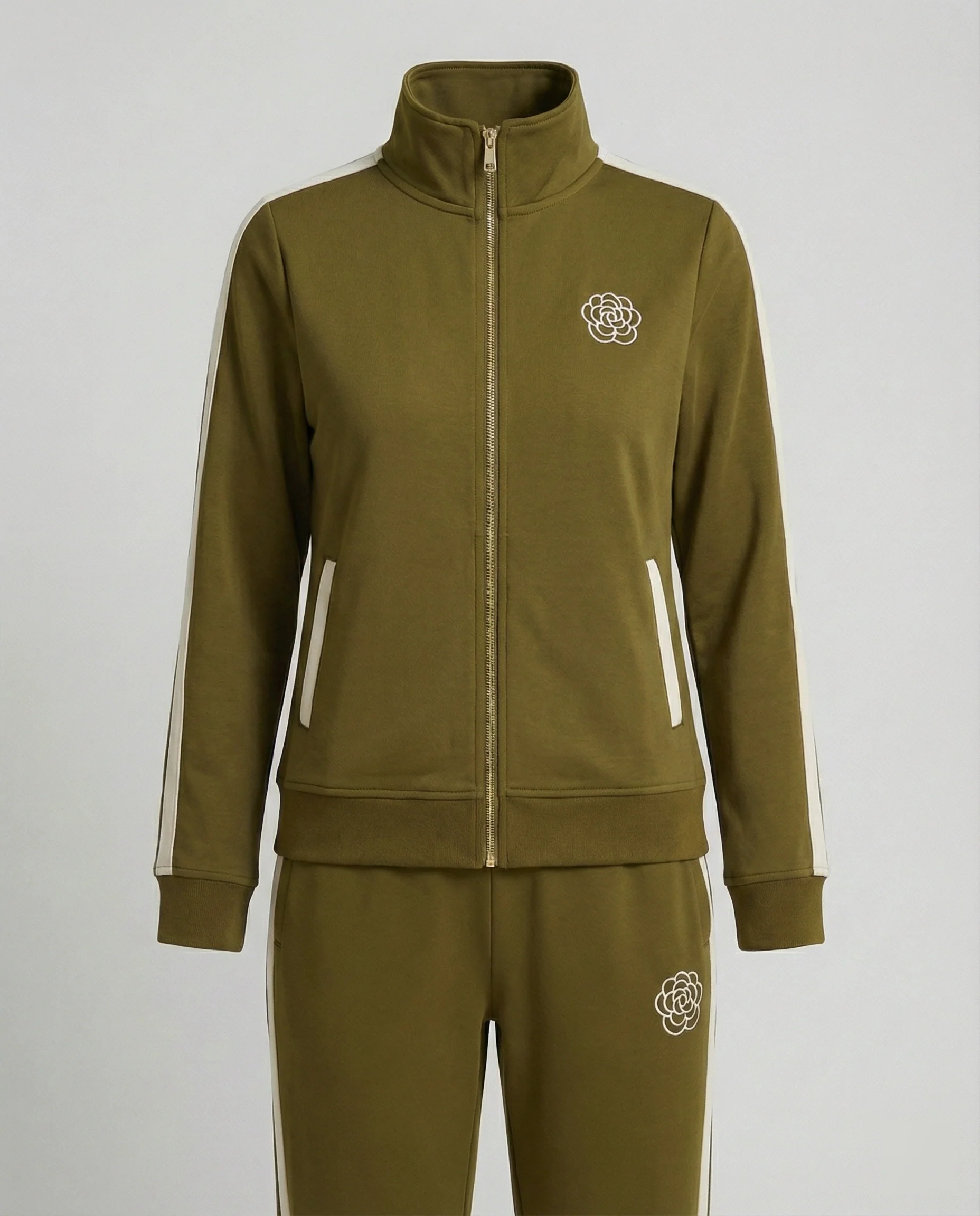 Sportlich-elegantes Freizeitset mit Stehkragen-Reißjacke, kontrastierenden Seitenstreifen und gerader Komforthose Heidi Mode - Image 6