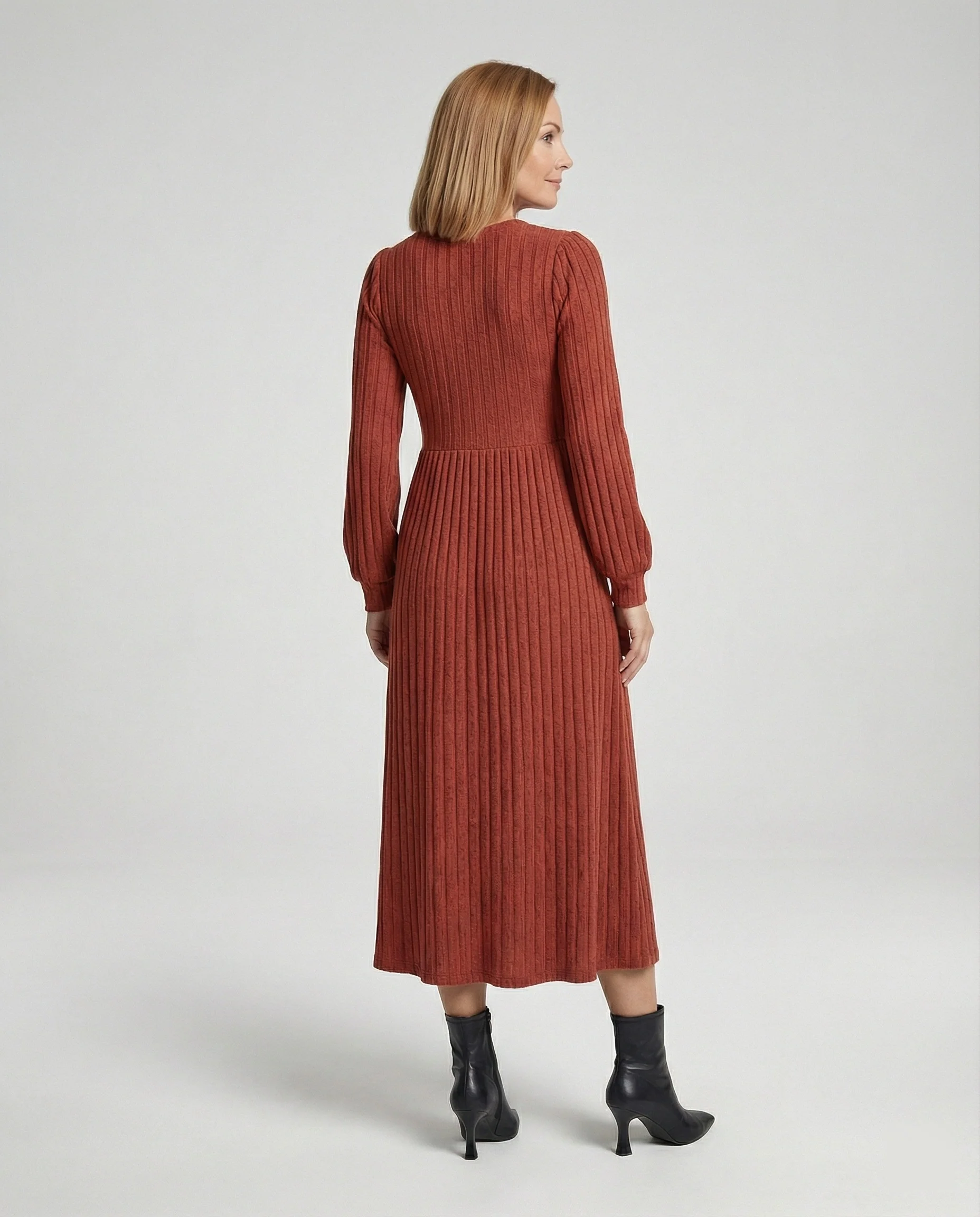Damen Maxikleid Strick mit Gürtel - Image 2