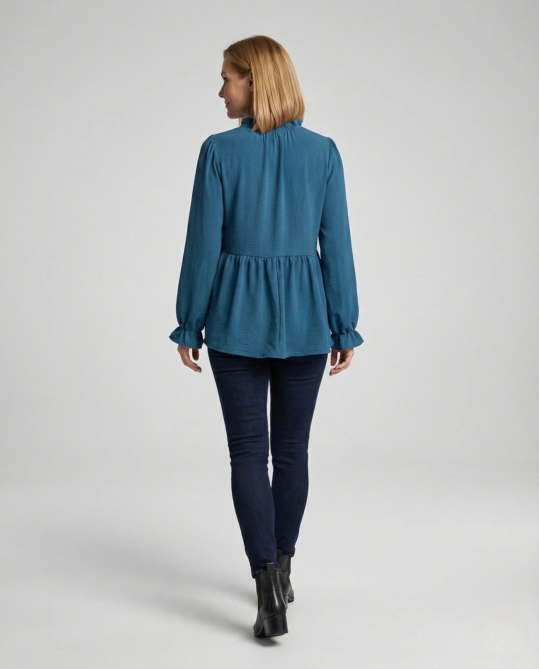 Bluse Damen Babydoll Struktur - Image 4
