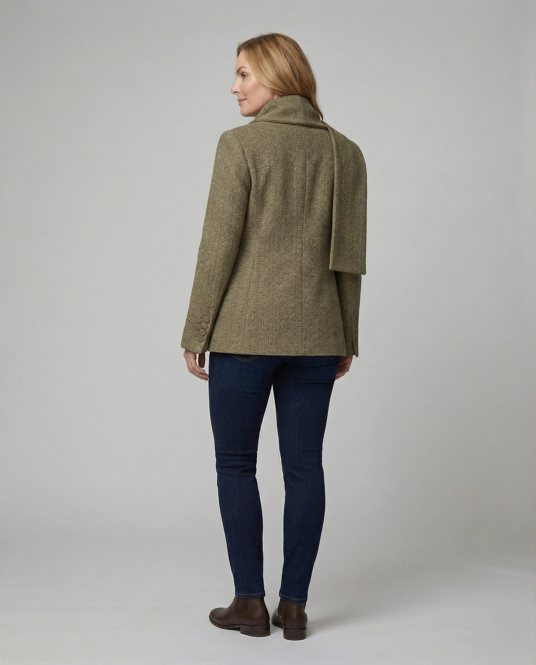 Strukturierter Strickblazer mit Schluppe und tailliertem Schnitt Heidi-Mode - Image 2