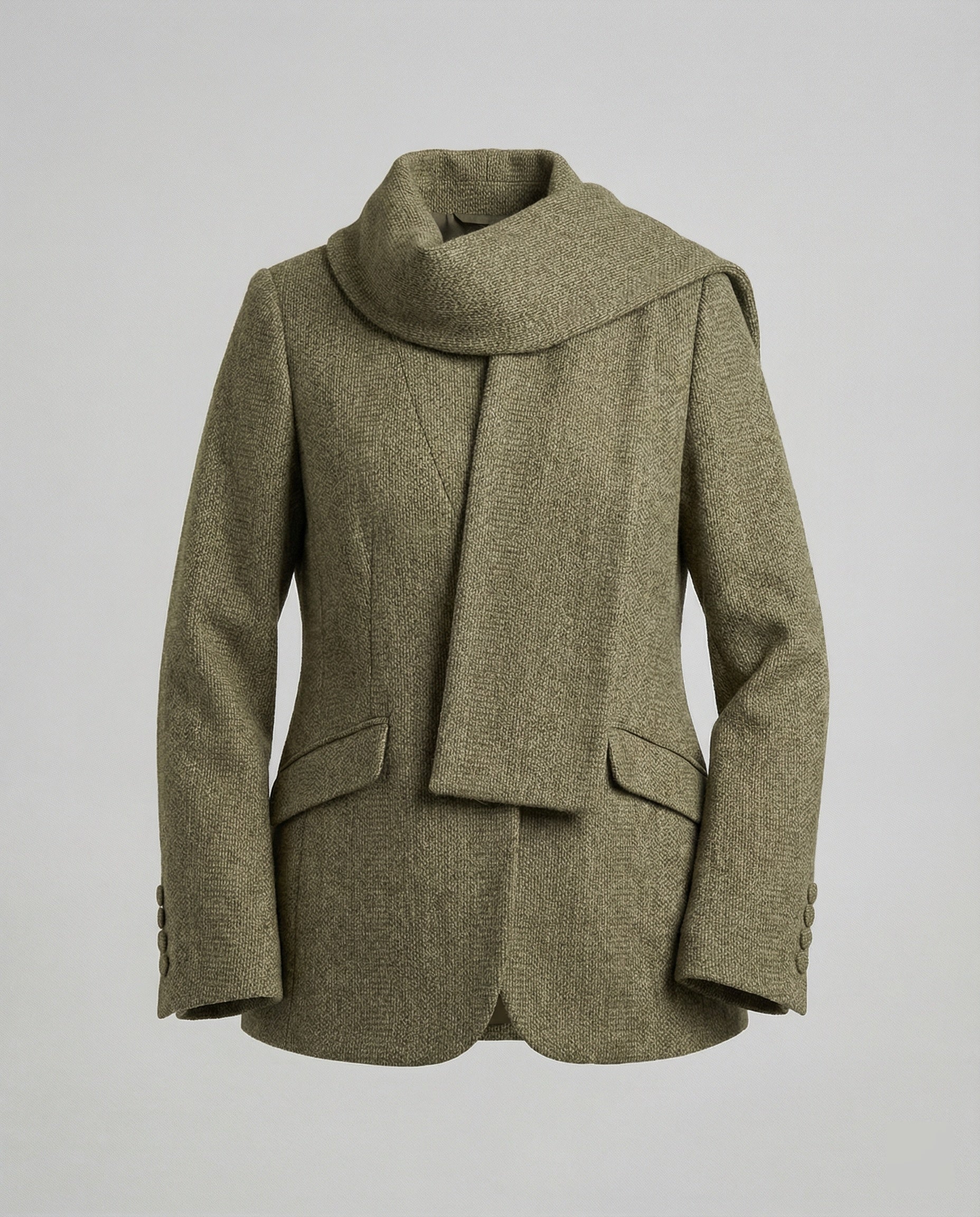 Strukturierter Strickblazer mit Schluppe und tailliertem Schnitt Heidi-Mode - Image 5