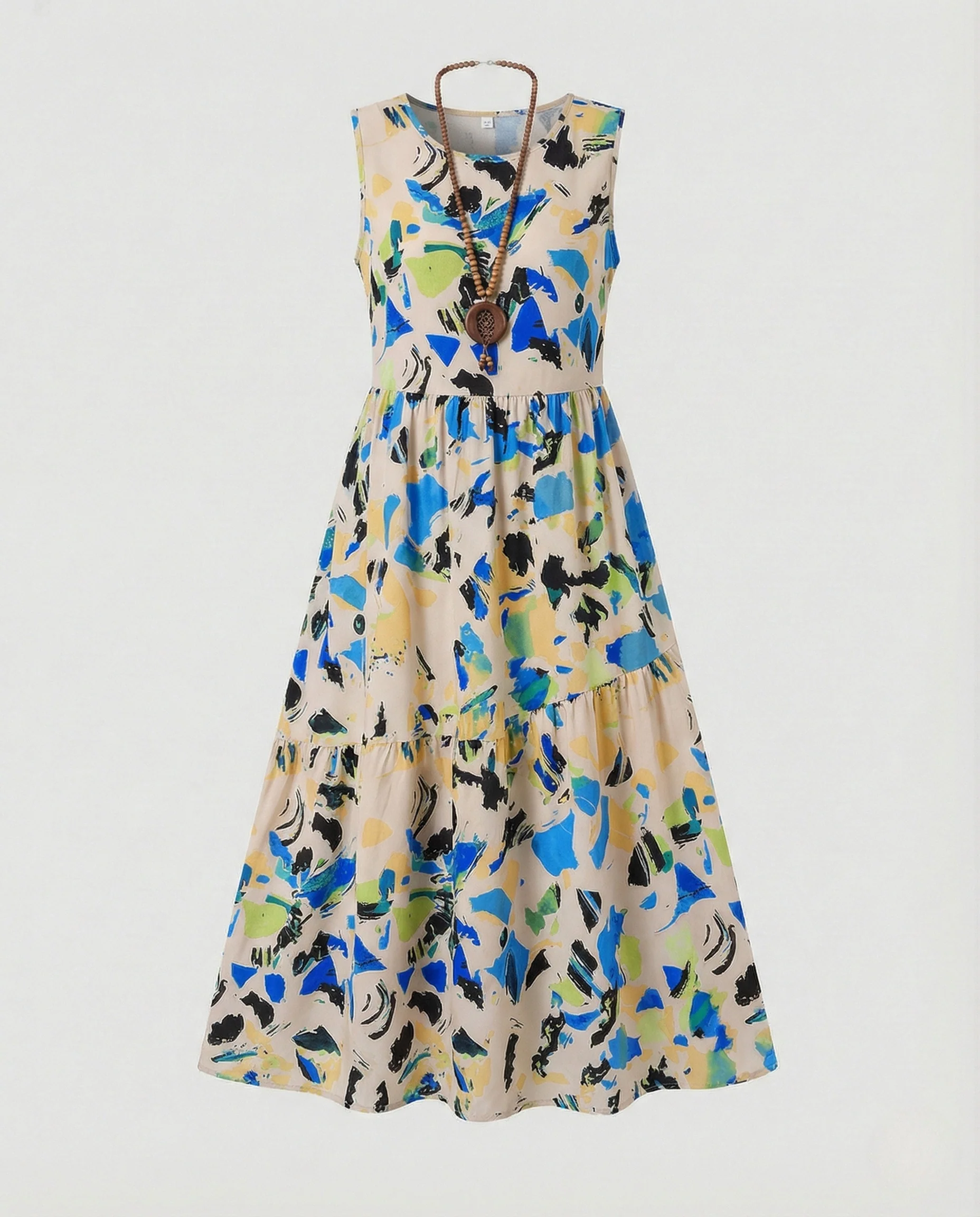 Damen Stufen Maxikleid mit Schmetterlingsprint - Image 7