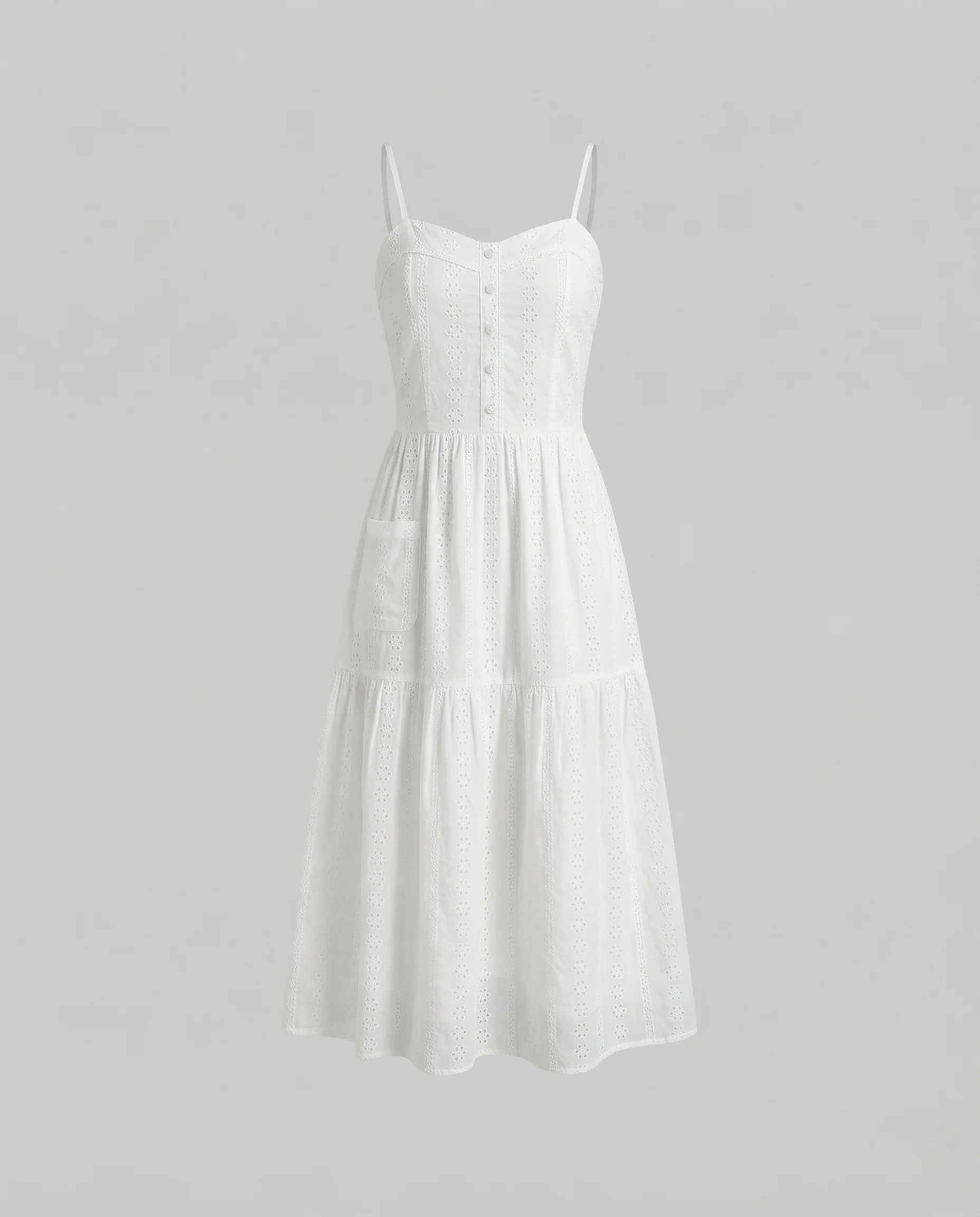 Damen Spitzen Stufenkleid mit Spaghettiträgern - Image 5