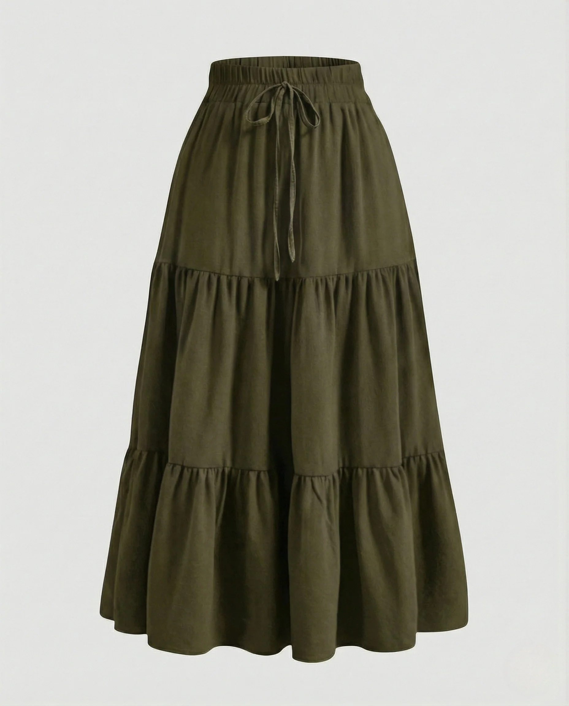 Stufen Maxirock Damen Mit Smokbund - Image 11