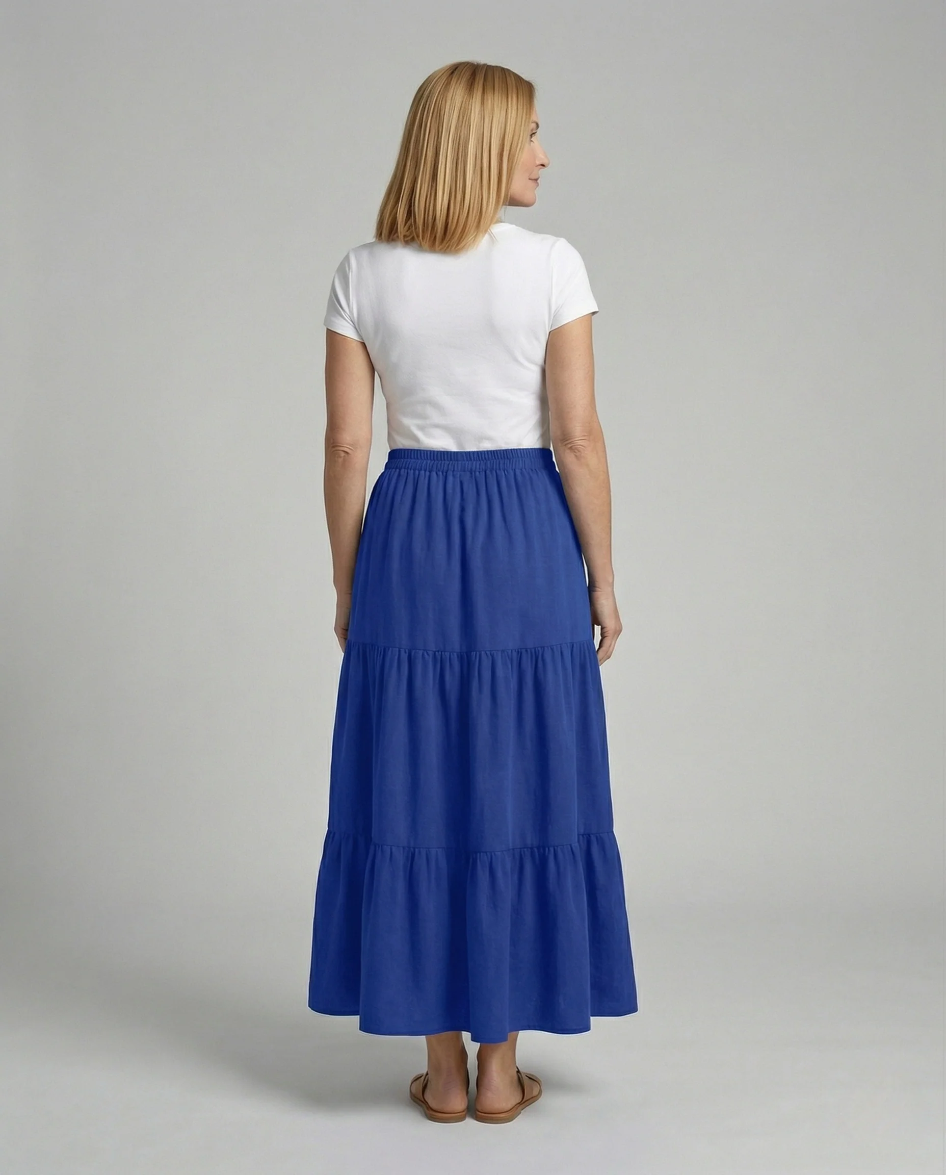 Stufen Maxirock Damen Mit Smokbund - Image 4