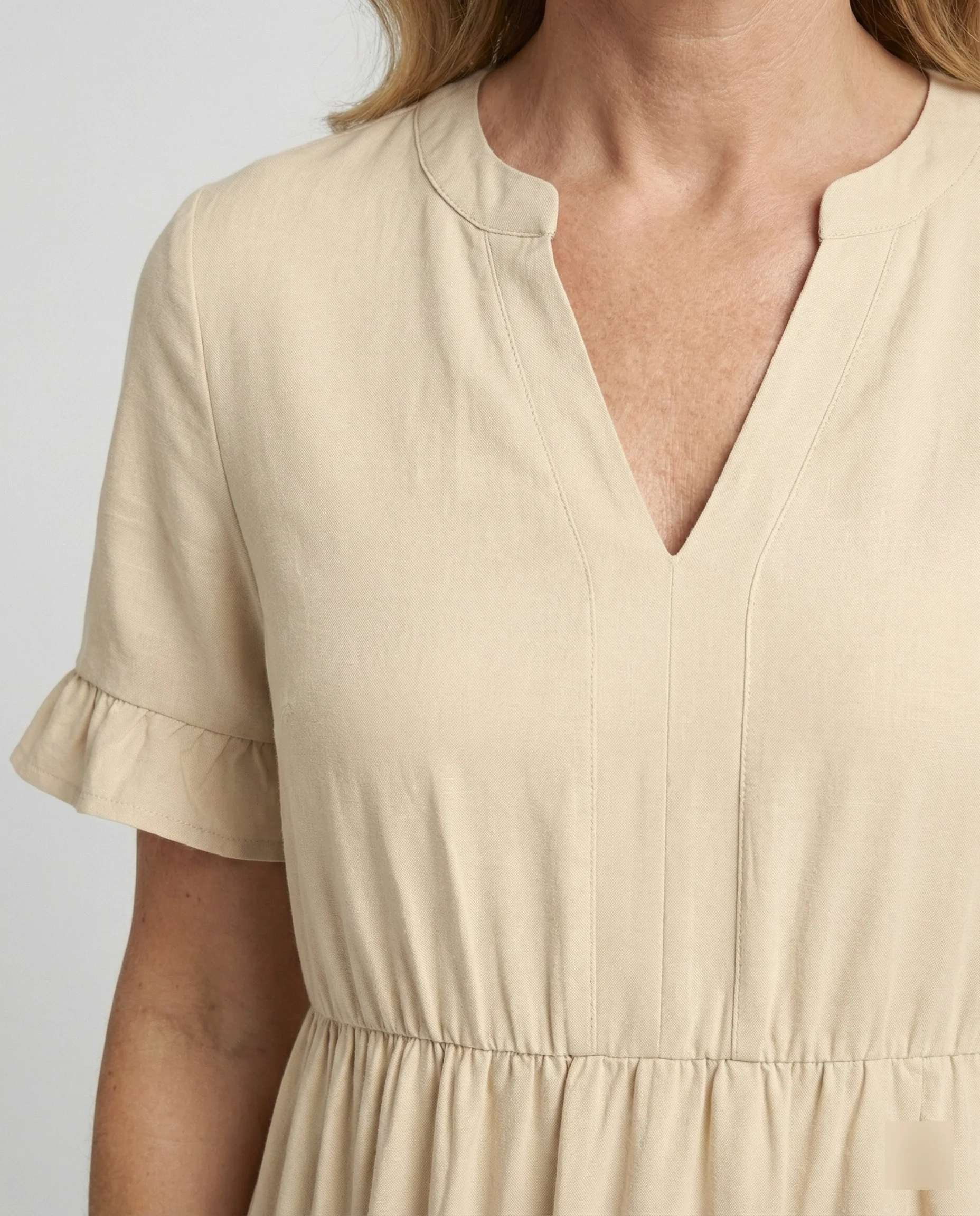 Damen Midikleid Stufen mit Volant - Image 3