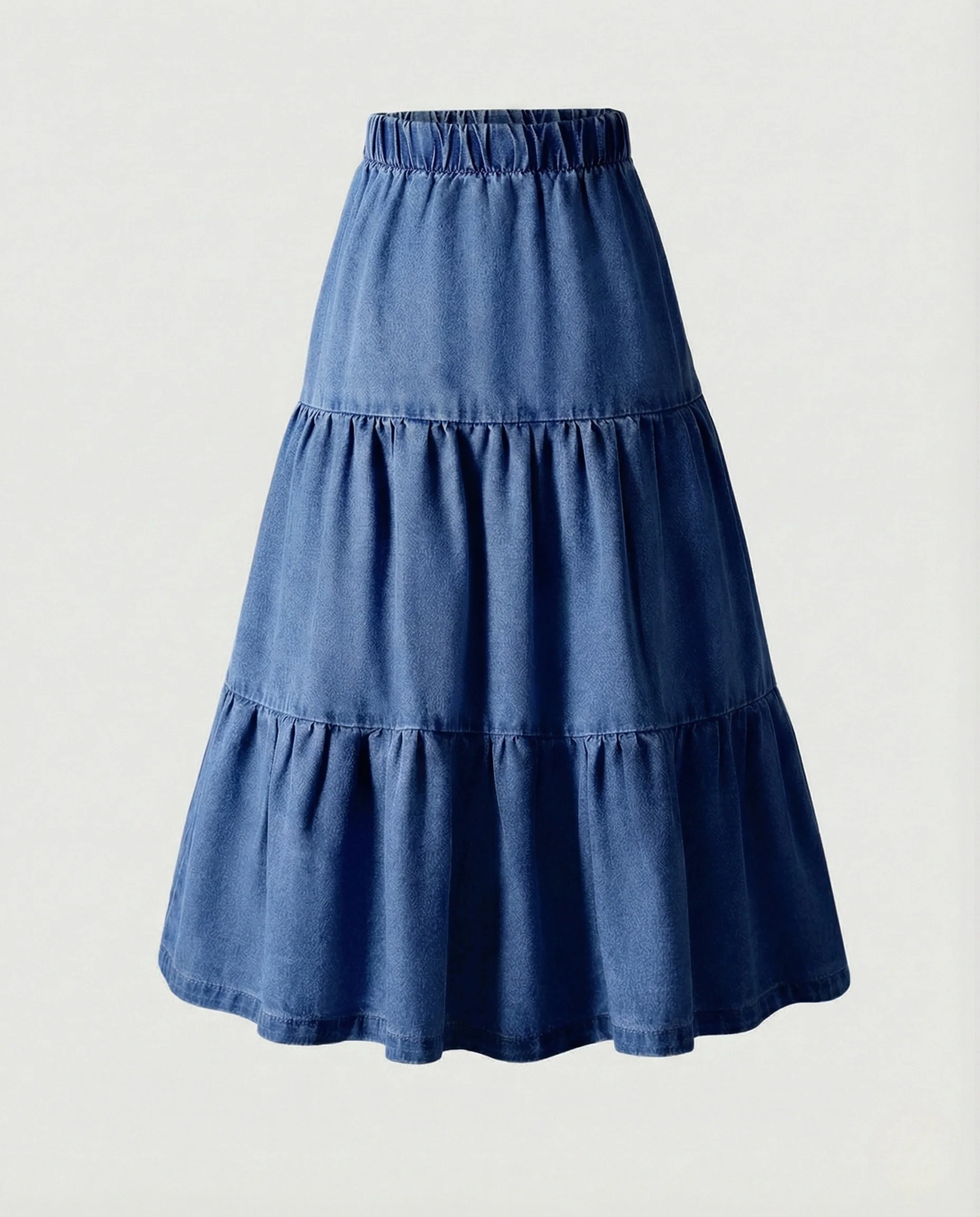 Midirock Denim Gestuft Damen - Image 6