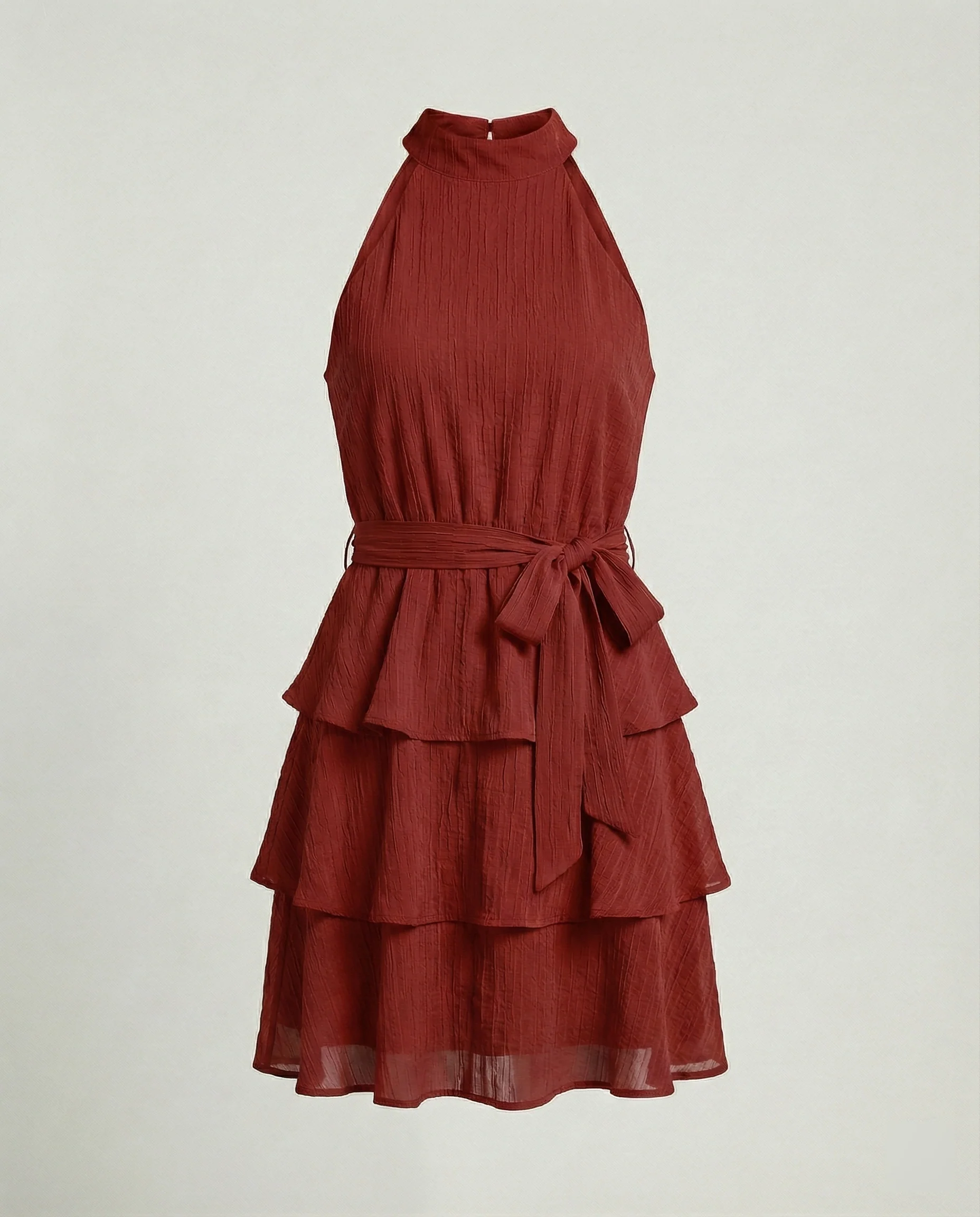 Neckholder Stufenkleid Mit Volant Damen - Image 2