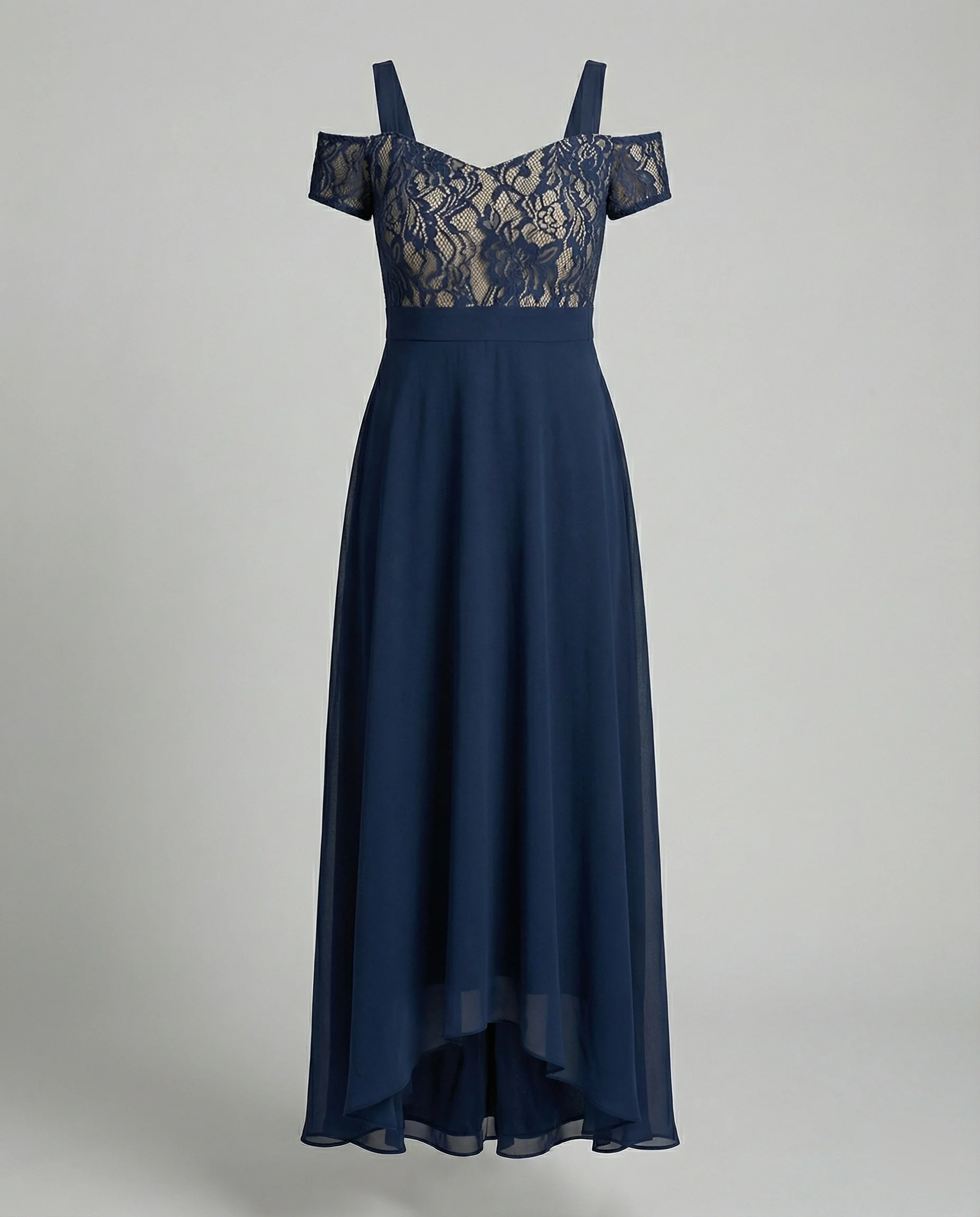Damen Abendkleid Spitze Chiffon lang - Image 4