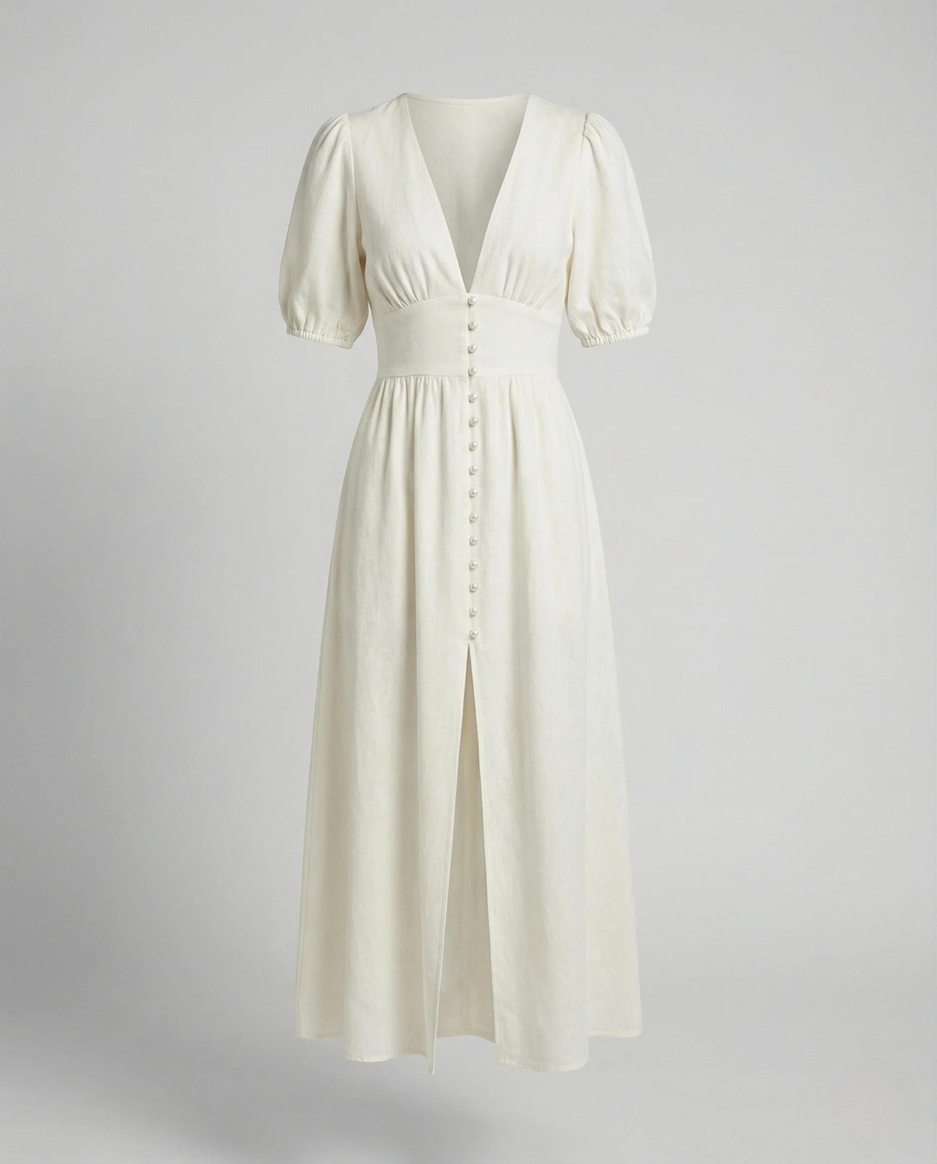 Damen Taillenbetontes Maxikleid mit Puffärmeln - Image 5
