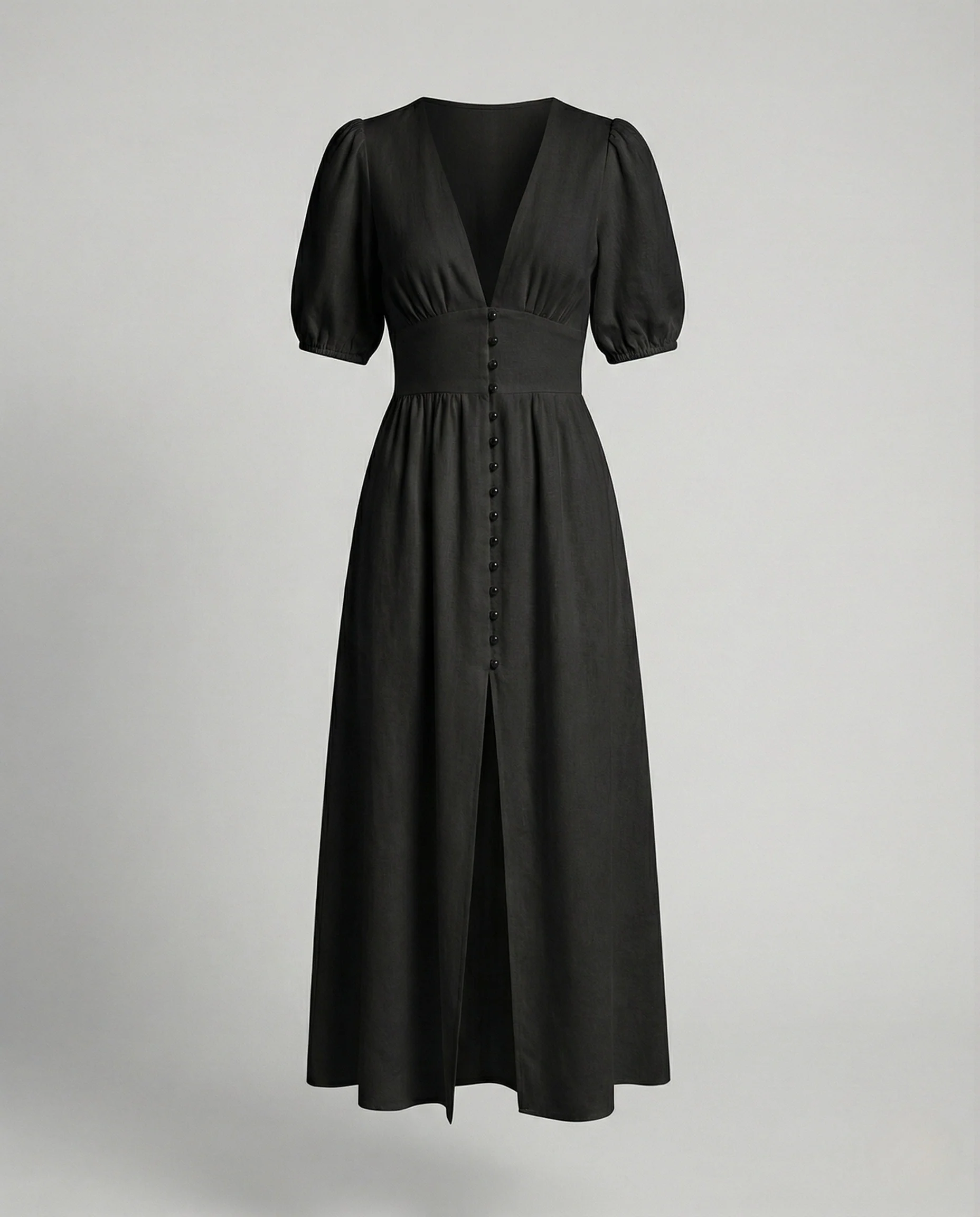 Damen Taillenbetontes Maxikleid mit Puffärmeln - Image 6