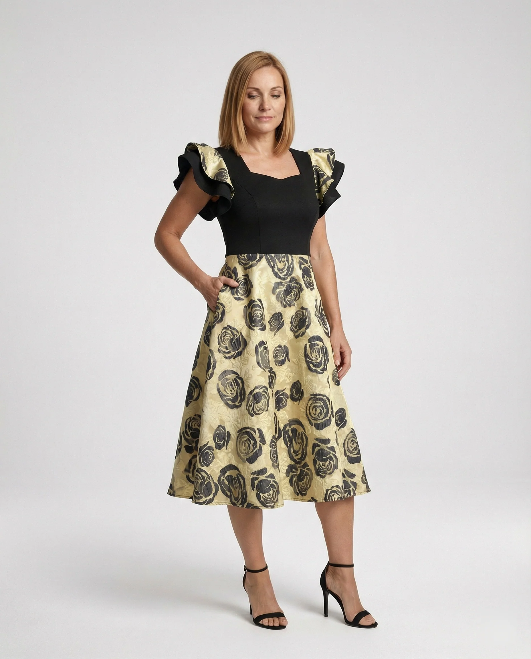 Damen Midikleid herzförmig elegant - Image 3