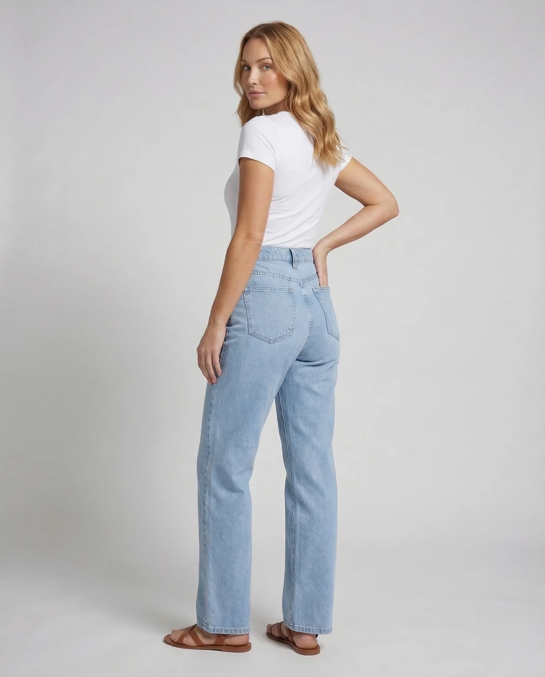 Damen Jeans High Waist Weit - Image 4