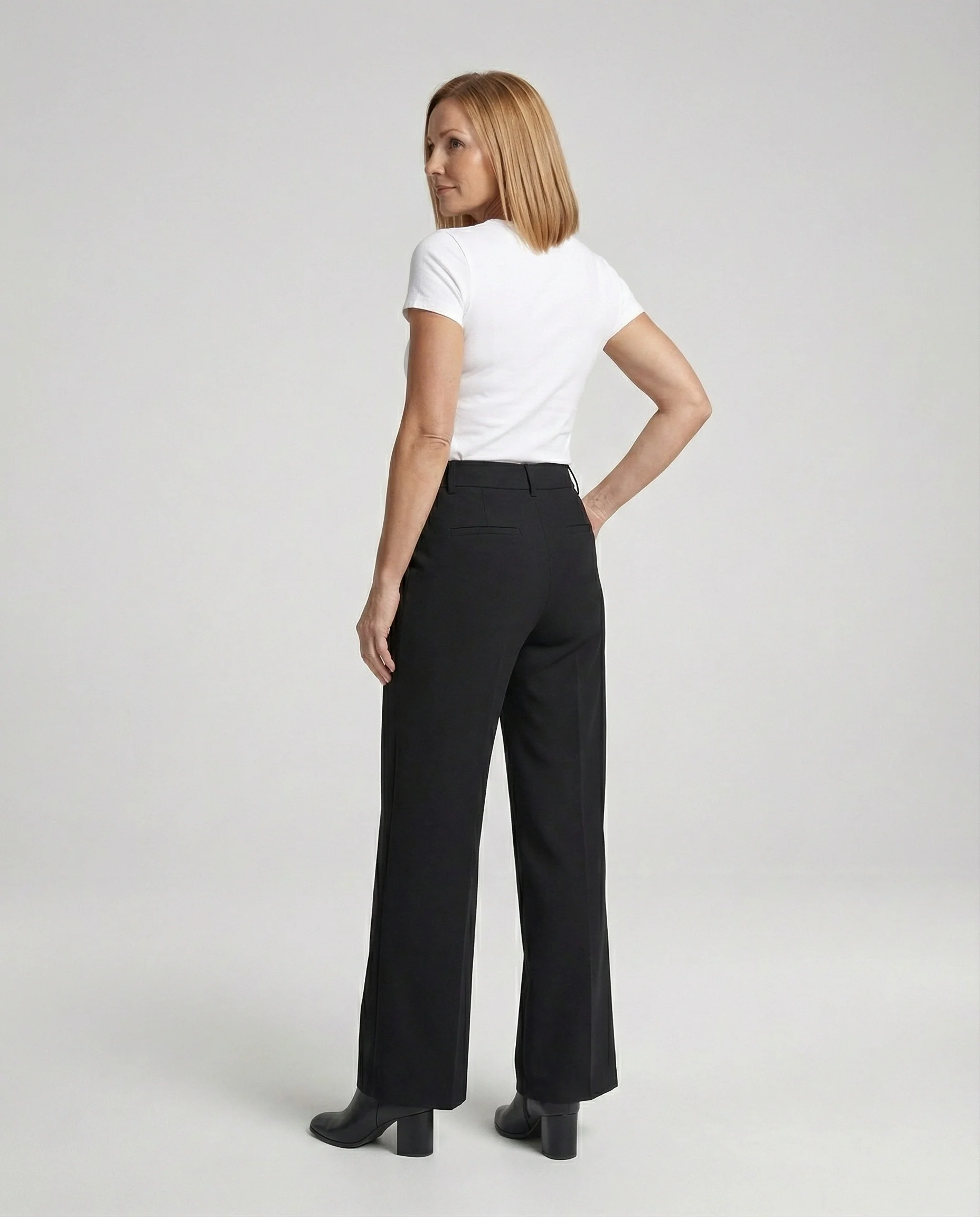 Damen Palazzo Hose High Waist mit Bügelfalte - Image 2