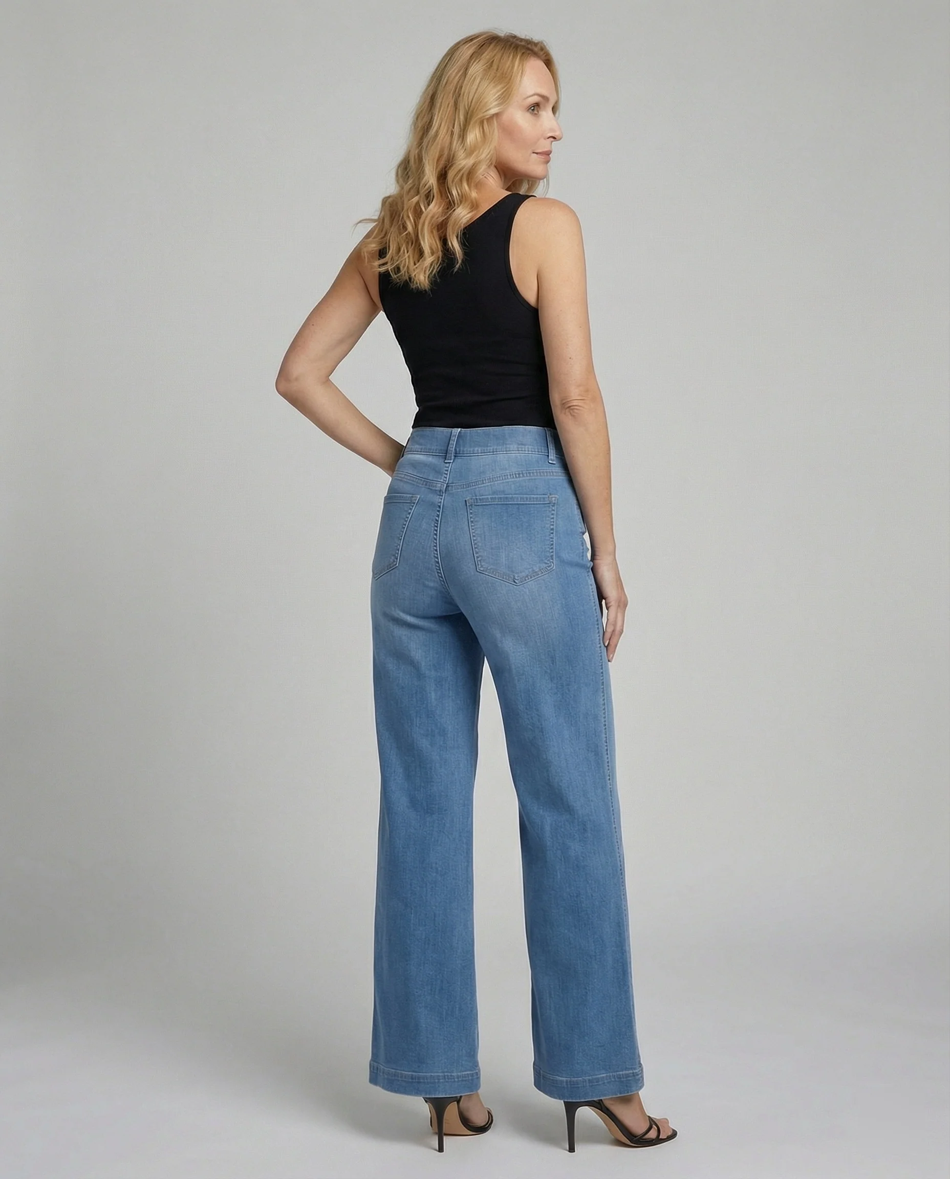 Damen Palazzo Jeans High Waist - Image 5