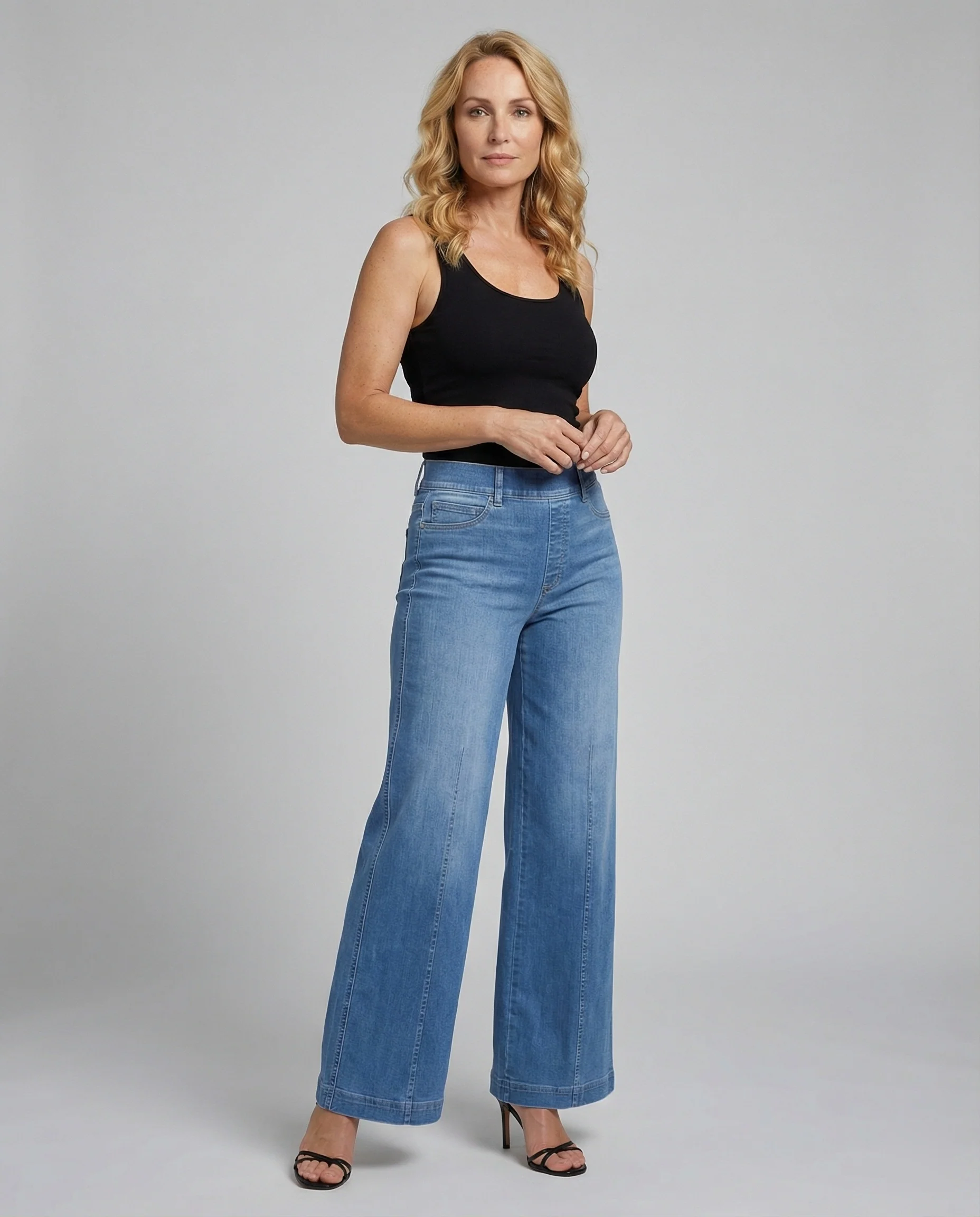 Damen Palazzo Jeans High Waist - Image 7