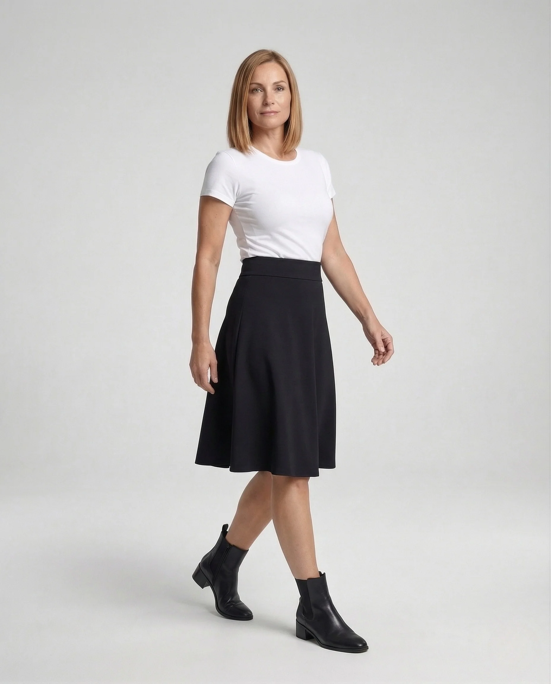 Damen A-Linien Midirock Krepp - Image 2