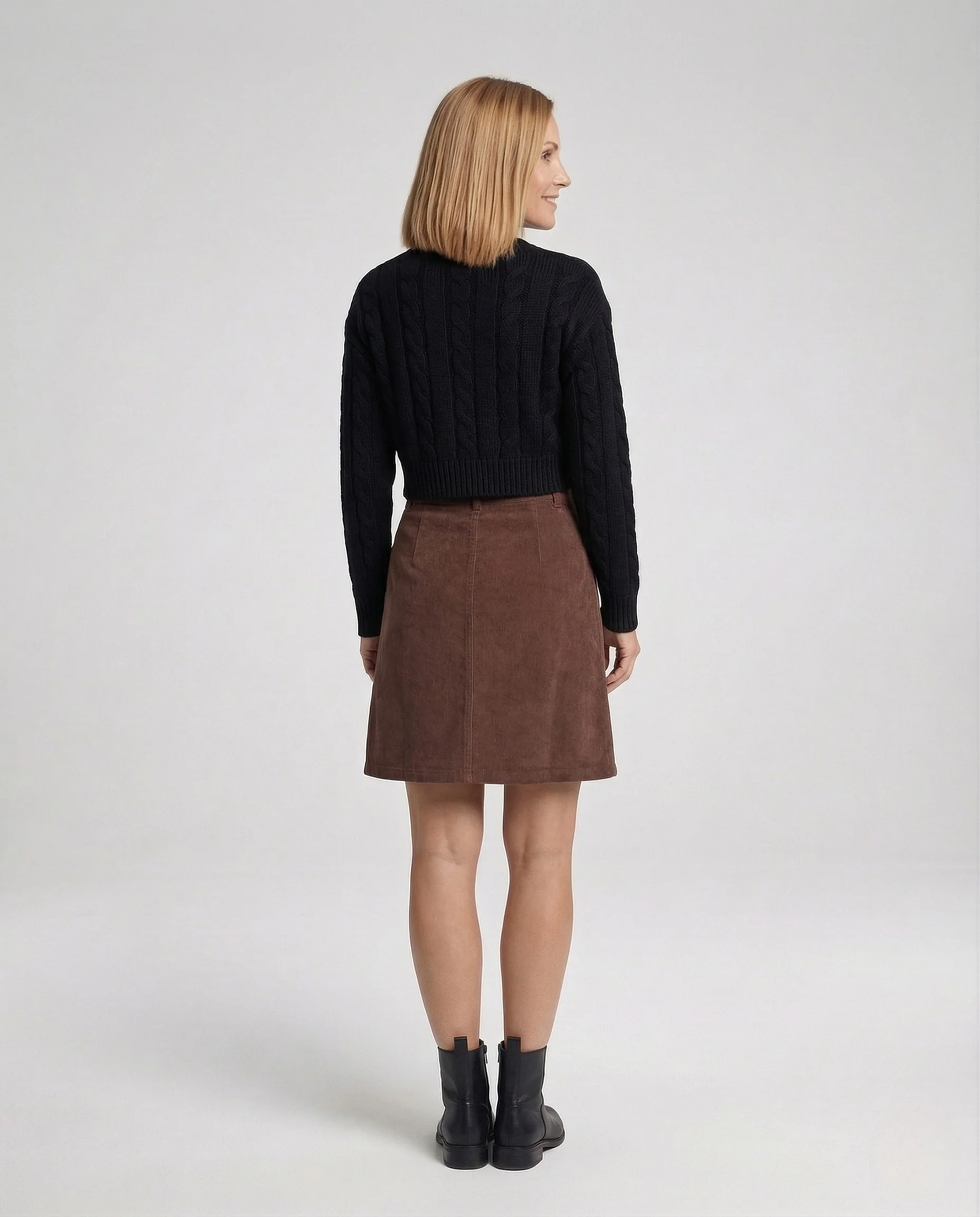 Damen Cord A-Linien Rock - Image 2